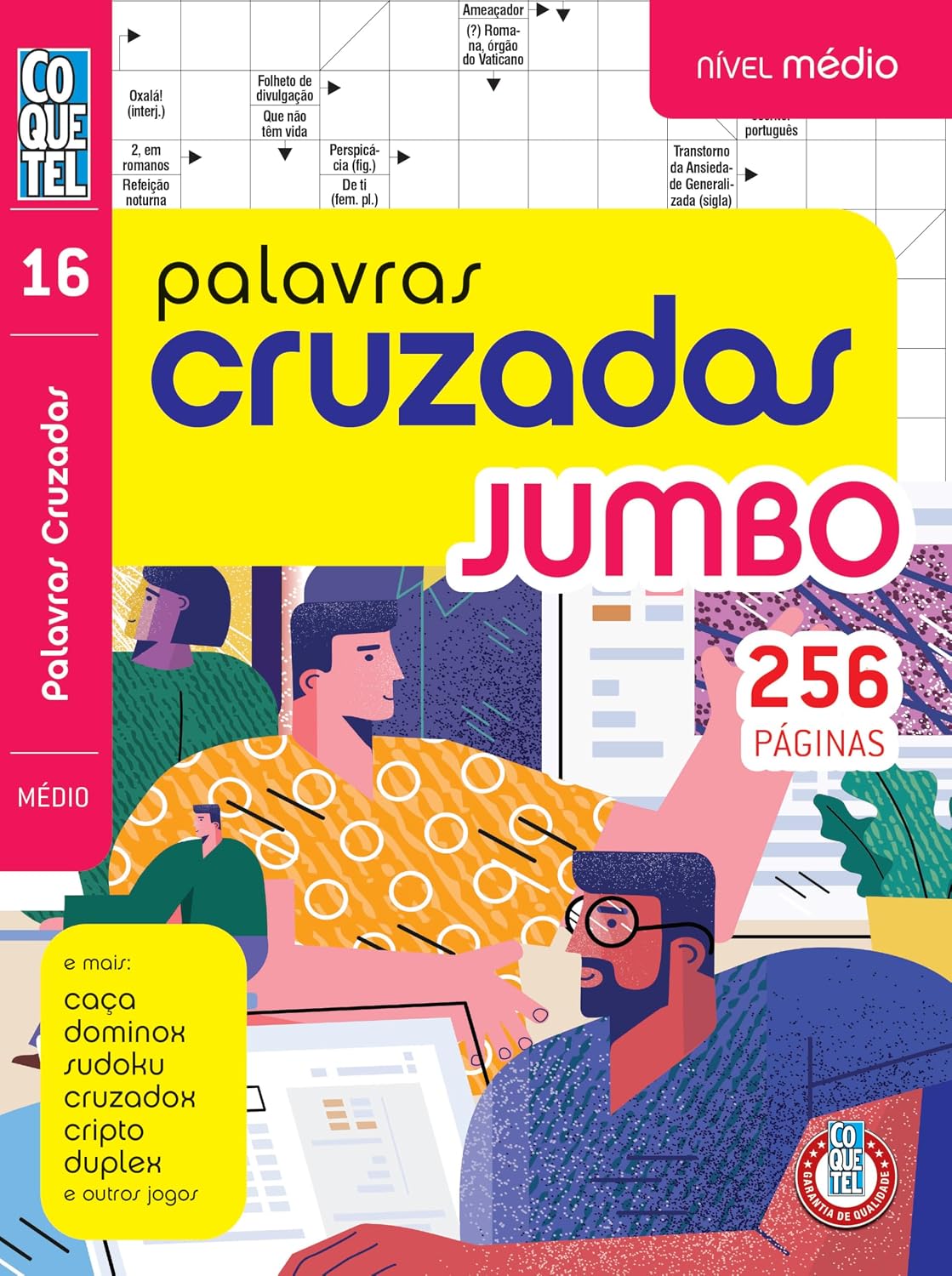 Livro Coquetel Palavras Cruzadas Jumbo nível médio Ed 16