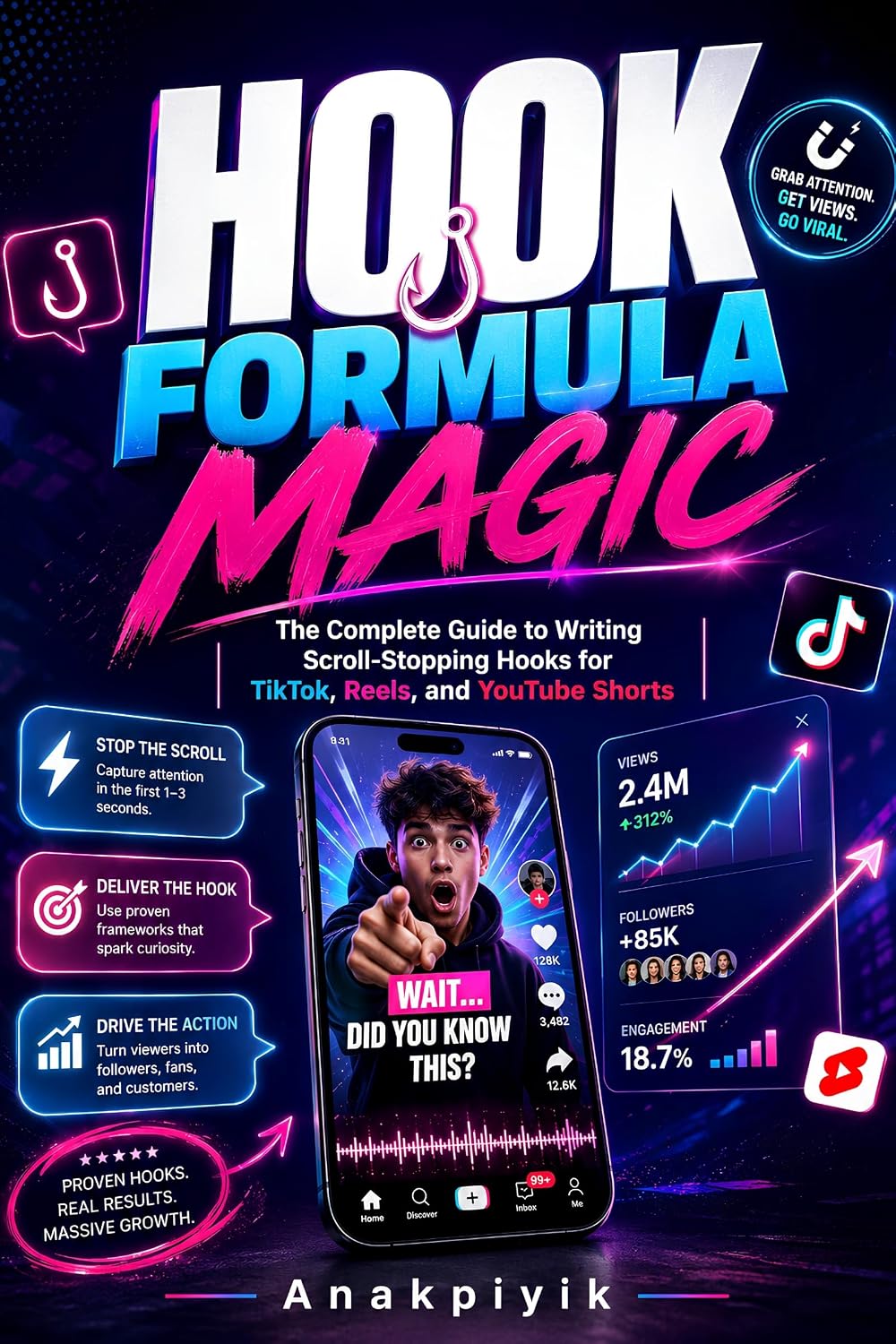 Hook Formula Magic: The Complete Guide to Writing Scroll-Stopping Hooks for TikTok, Reels, and YouTube Shorts: Includes 300 Ready-to-Use Hook Templates and AI Prompts (English Edition) baixar o livro de graça