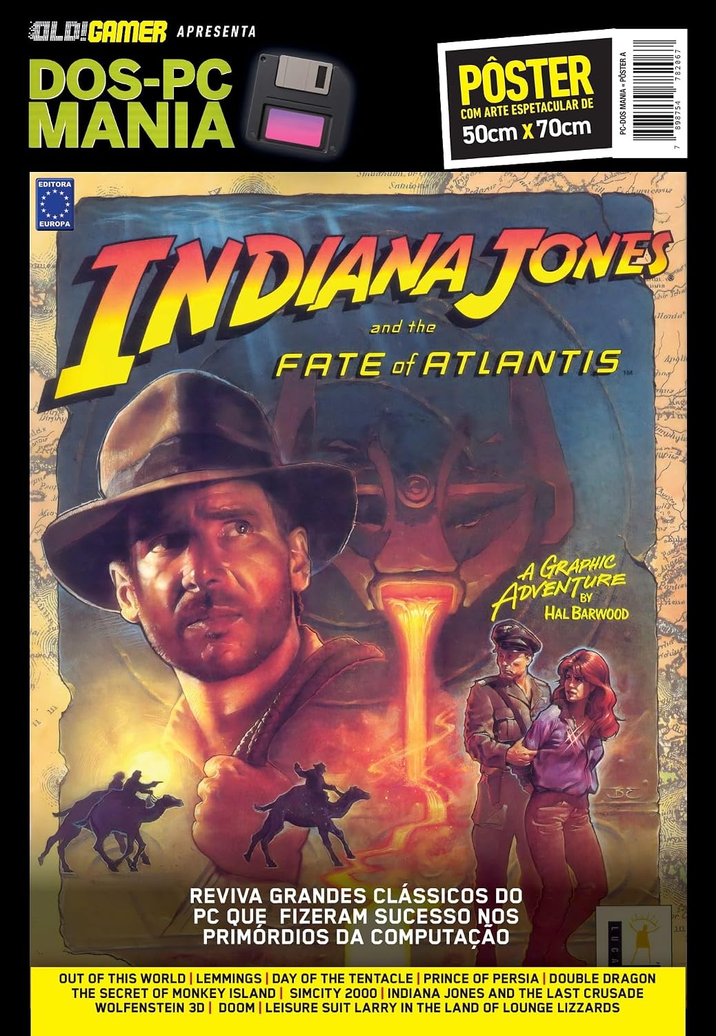 ler totalmente Indiana Jones and the Fate of Atlantis - Superpôster DOS-PC Mania