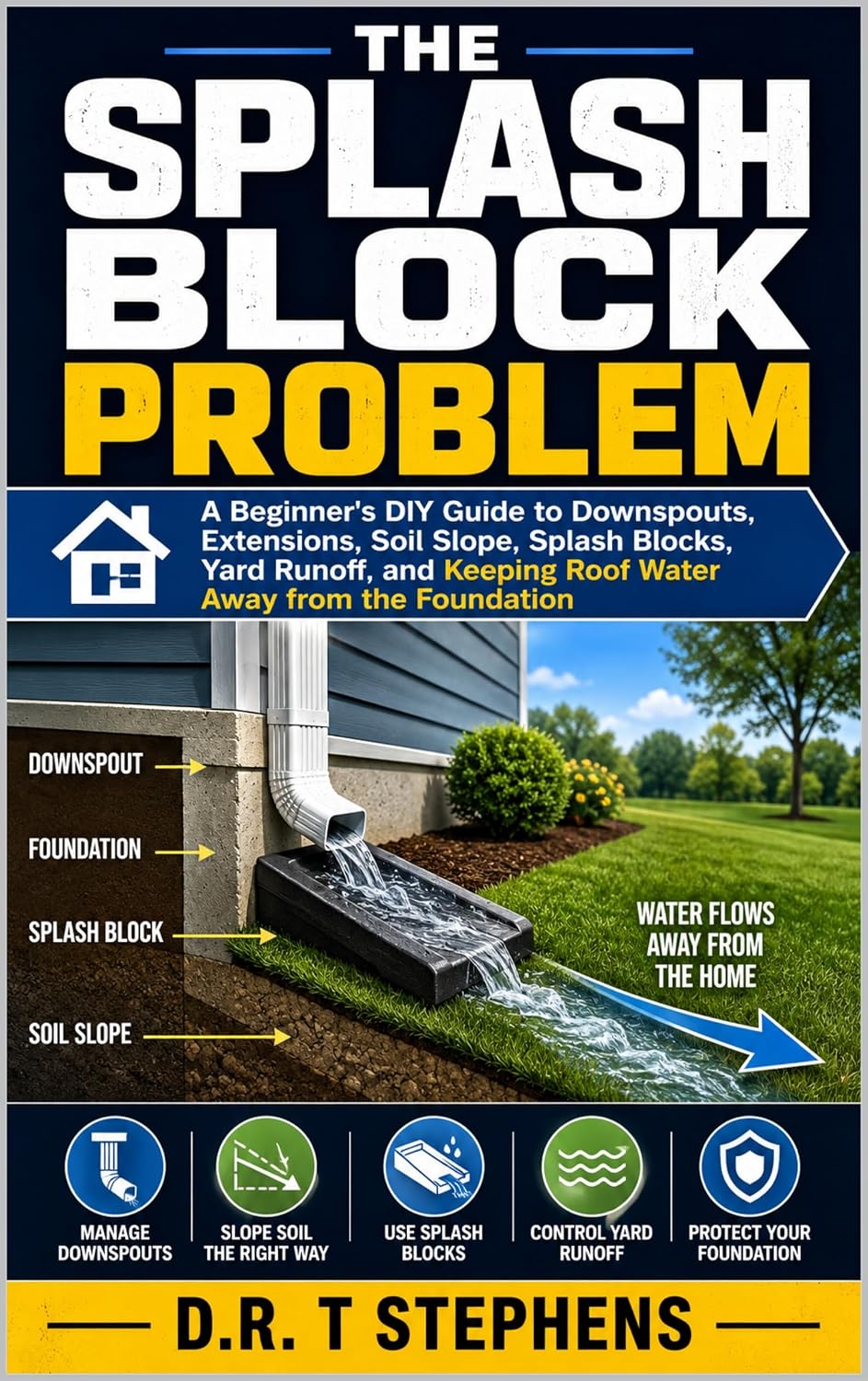 capítulo por capítulo baixar The Splash Block Problem: A Beginner's DIY Guide to Downspouts, Extensions, Soil Slope, Splash Blocks, Yard Runoff, and Keeping Roof Water Away from the... For the Modern Home) (English Edition)