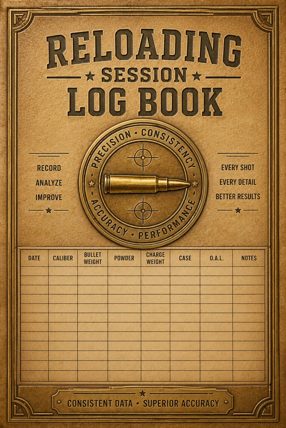 ler totalmente Reloading Session Log Book: Handloading Record Journal for Ammunition Testing, Load Recipes and Ballistic Performance Tracking