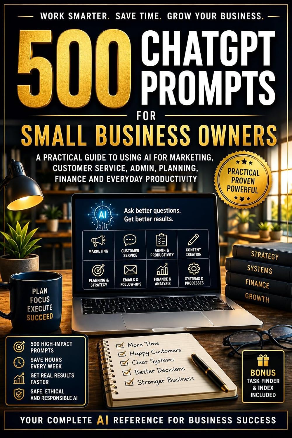 500 ChatGPT Prompts for Busy Small Business Owners: Copy-and-Paste Templates for Marketing, Emails, Customer Service, Sales, Social Media, Planning and Everyday Admin (English Edition) baixar o livro de graça