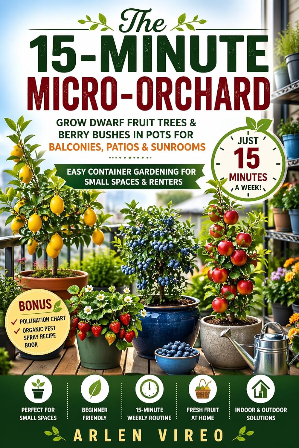 ler totalmente The 15-Minute Micro-Orchard: Grow Dwarf Fruit Trees & Berry Bushes in Pots for Balconies, Patios & Sunrooms | Easy Container Gardening for Small Spaces & Renters (English Edition)