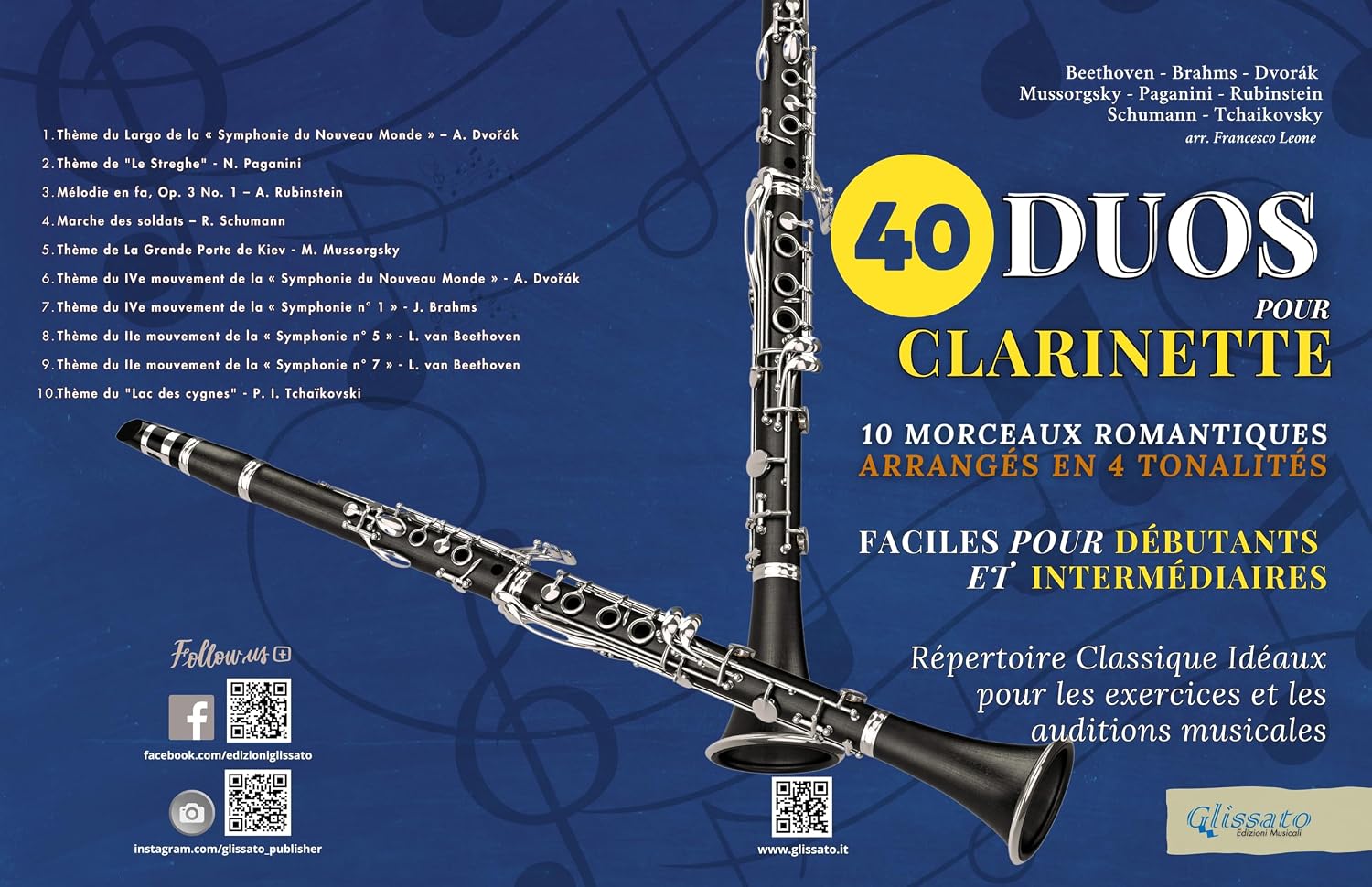 ler totalmente 40 Duos pour Clarinette, Faciles pour débutants et intermédiaires: 10 morceaux romantiques arrangés en 4 tonalités, Répertoire Classique pour les exercices et les auditions musicales (French Edition)