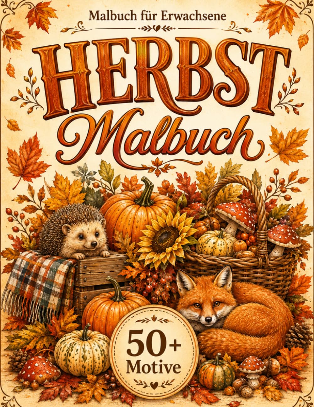 Herbst Malbuch für Erwachsene: 50 gemütliche Herbstmotive mit Kürbissen, Waldtieren, Pilzen, Blättern & zauberhaften Herbstszenen zum Entspannen | Einseitig bedruckt (German Edition) baixar o livro de graça