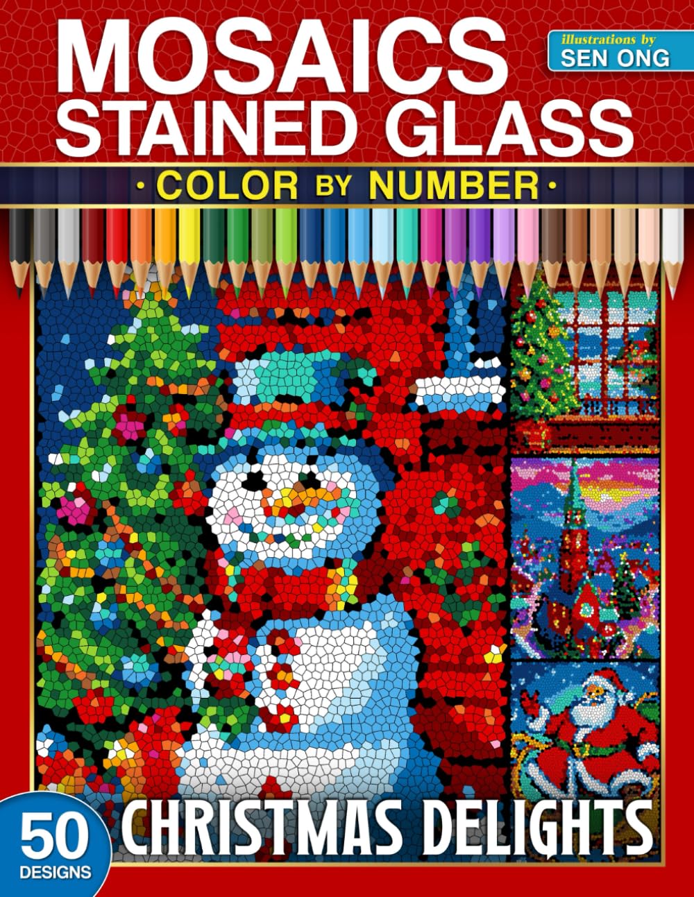 capítulo por capítulo baixar Christmas Delights Stained Glass Mosaics Color by Number: 50 Festive Art Pages for Holiday Bliss
