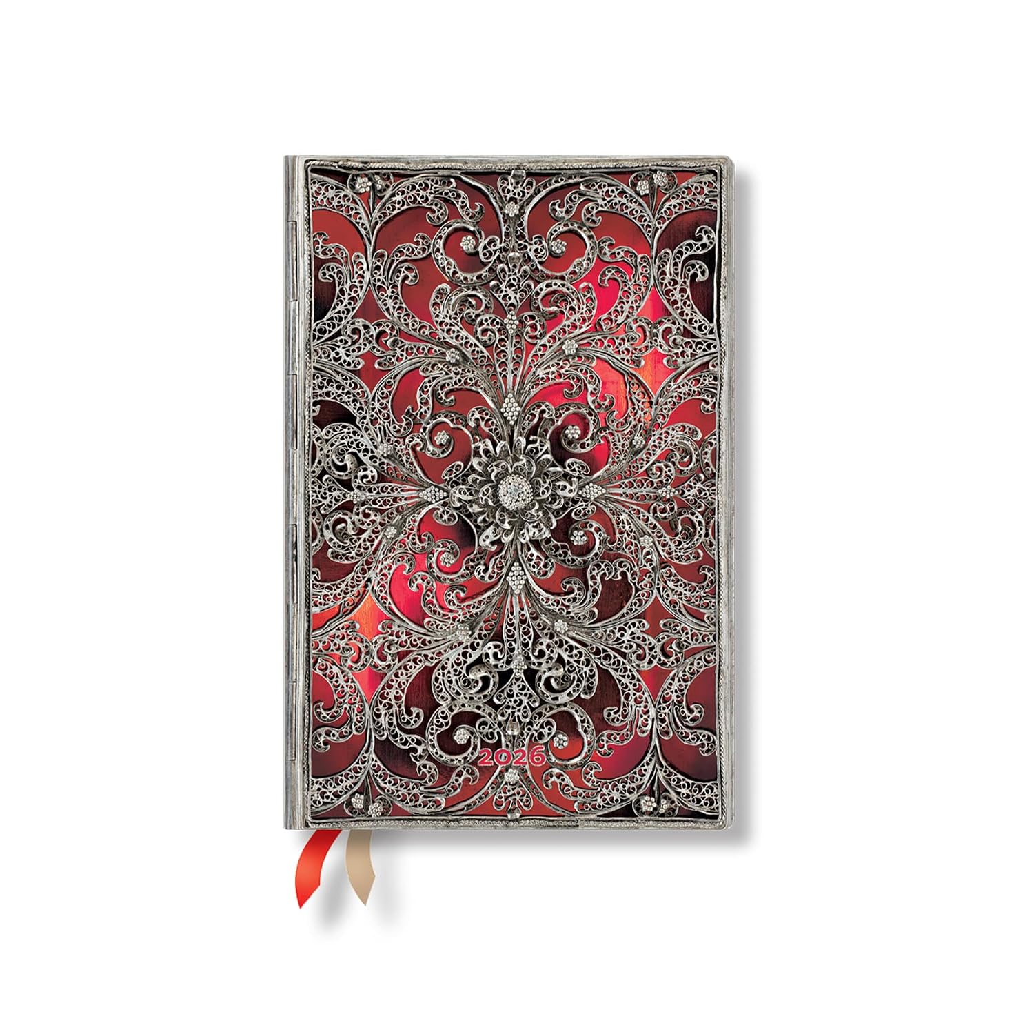 Paperblanks | 2026 Garnet | Silver Filigree Collection | 12-Month Planner Flexis | Mini | Horizontal | Elastic Band | 176 Pg | 100 GSM baixar livro de graça