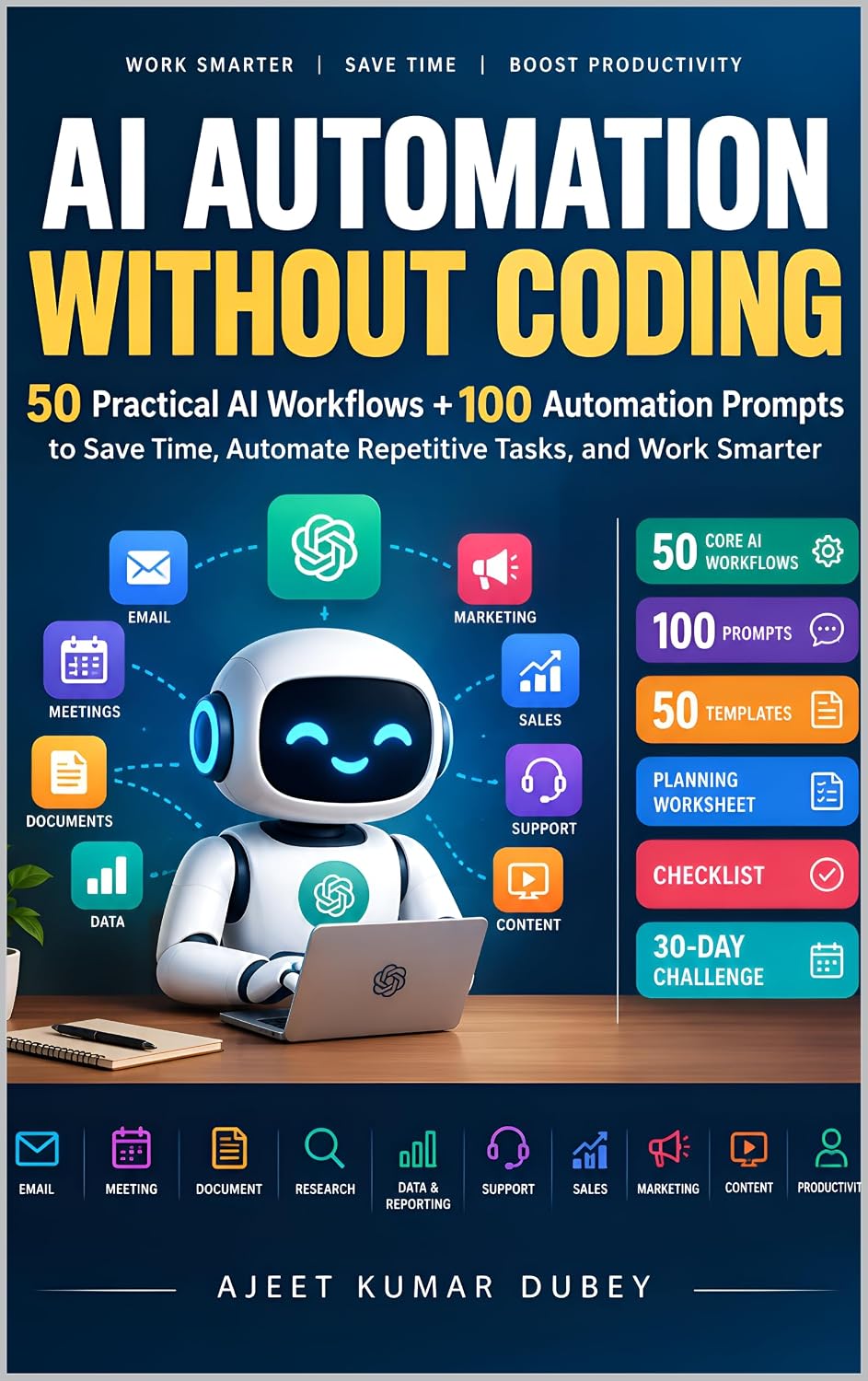 ler totalmente AI Automation Without Coding: 50 Practical AI Workflows + 100 Automation Prompts to Save Time, Automate Repetitive Tasks, and Work Smarter (English Edition)