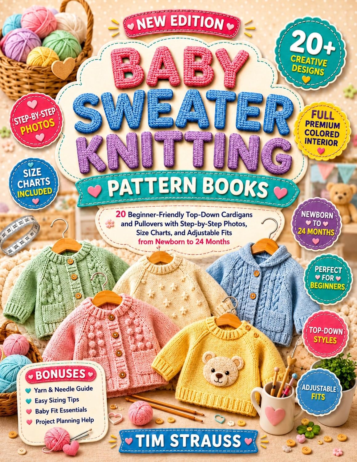 ler totalmente BABY SWEATER KNITTING PATTERN BOOKS: 20 Beginner-Friendly Top-Down Cardigans and Pullovers with Step-by-Step Photos, Size Charts, and Adjustable Fits from Newborn to 24 Months (English Edition)