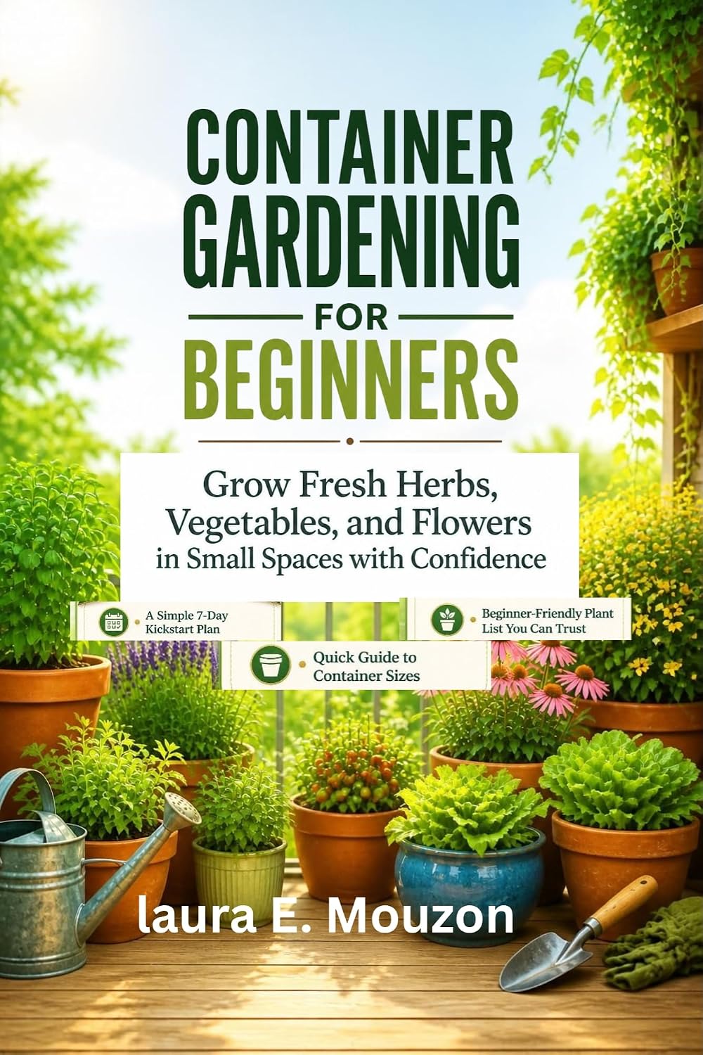 ler totalmente CONTAINER GARDENING FOR BEGINNERS: Grow Fresh Herbs, Vegetables, and Flowers in small Spaces with Confidence (English Edition)