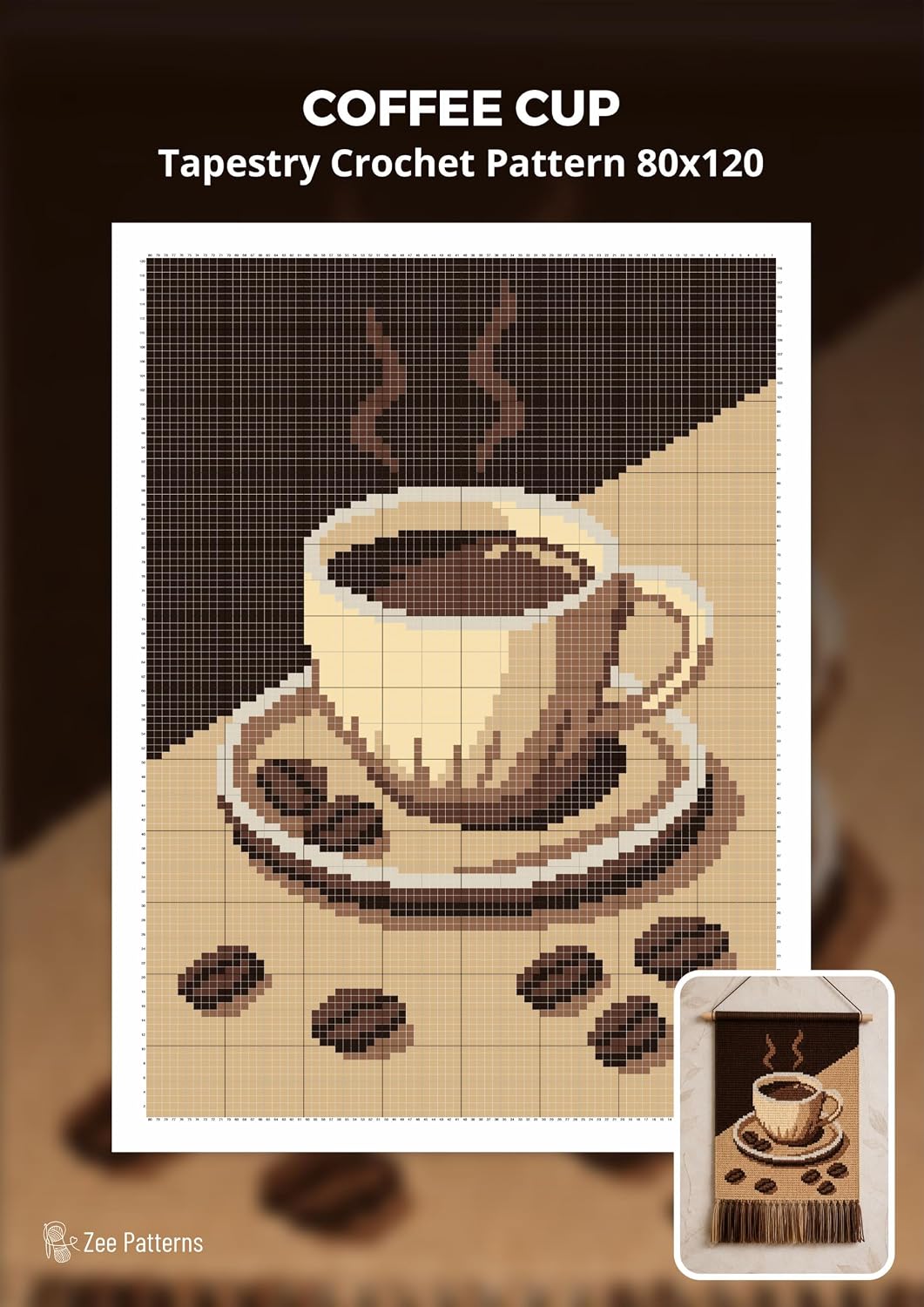 Coffee Cup Tapestry Crochet Pattern 80x120 Stitches: A Step-by-Step Guide to Stitching a Warm Coffee-Inspired Wall Hanging with Single Crochet (English Edition) baixar o livro de graça