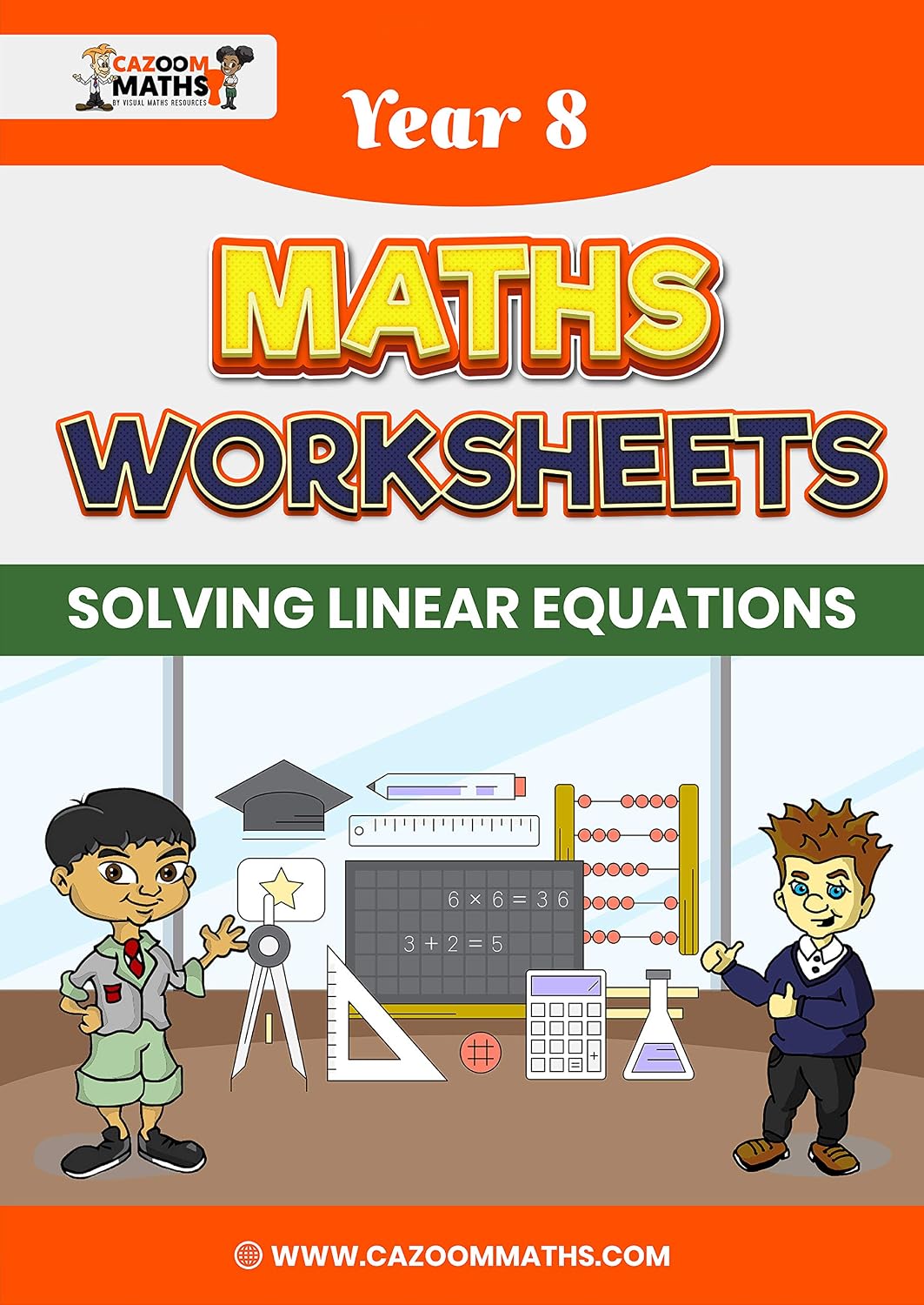 capítulo por capítulo baixar Year 8 Maths Worksheets: Algebra - Solving Linear Equations (English Edition)