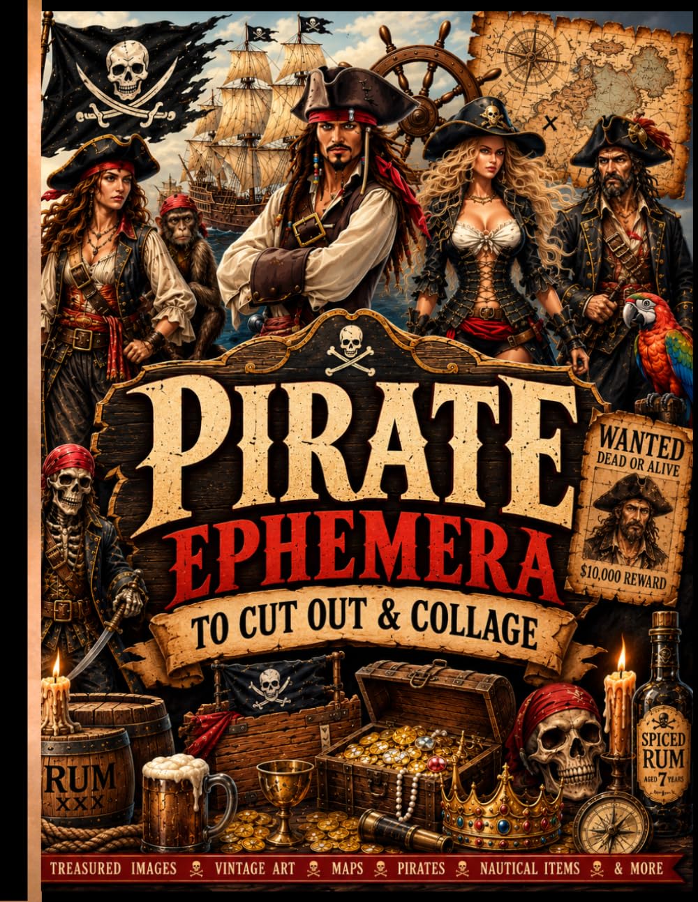 capítulo por capítulo baixar Pirate Ephemera To Cut Out & Collage: One-Sided Decorative Paper for Junk Journaling, Scrapbooking, Collage, Card Making, Paper Crafting & Mixed...Authentic Pirate Ephemera Pieces