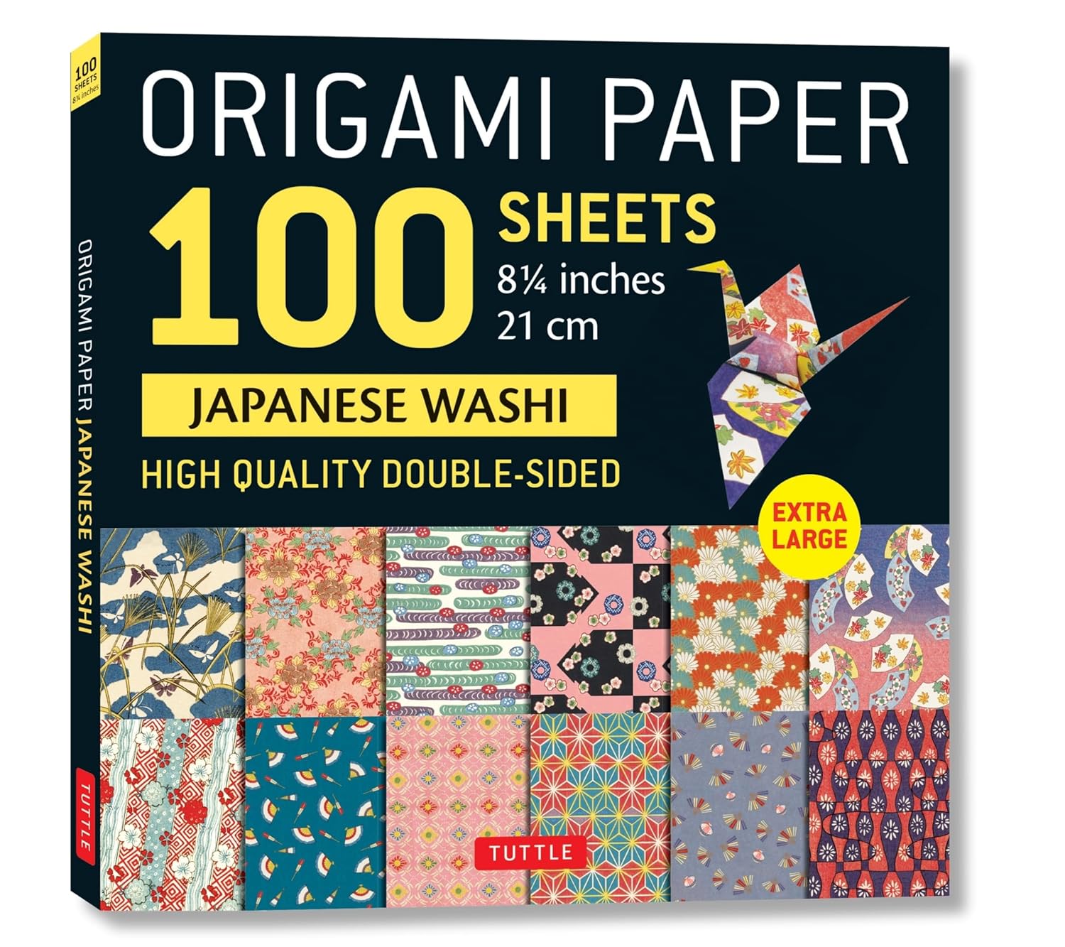 ler totalmente Origami Paper 100 Sheets Japanese Washi 8 1/4 (21 CM): Extra Large Double-Sided Origami Sheets Printed with 12 Different Designs (Instructions for 5 Projects Included)
