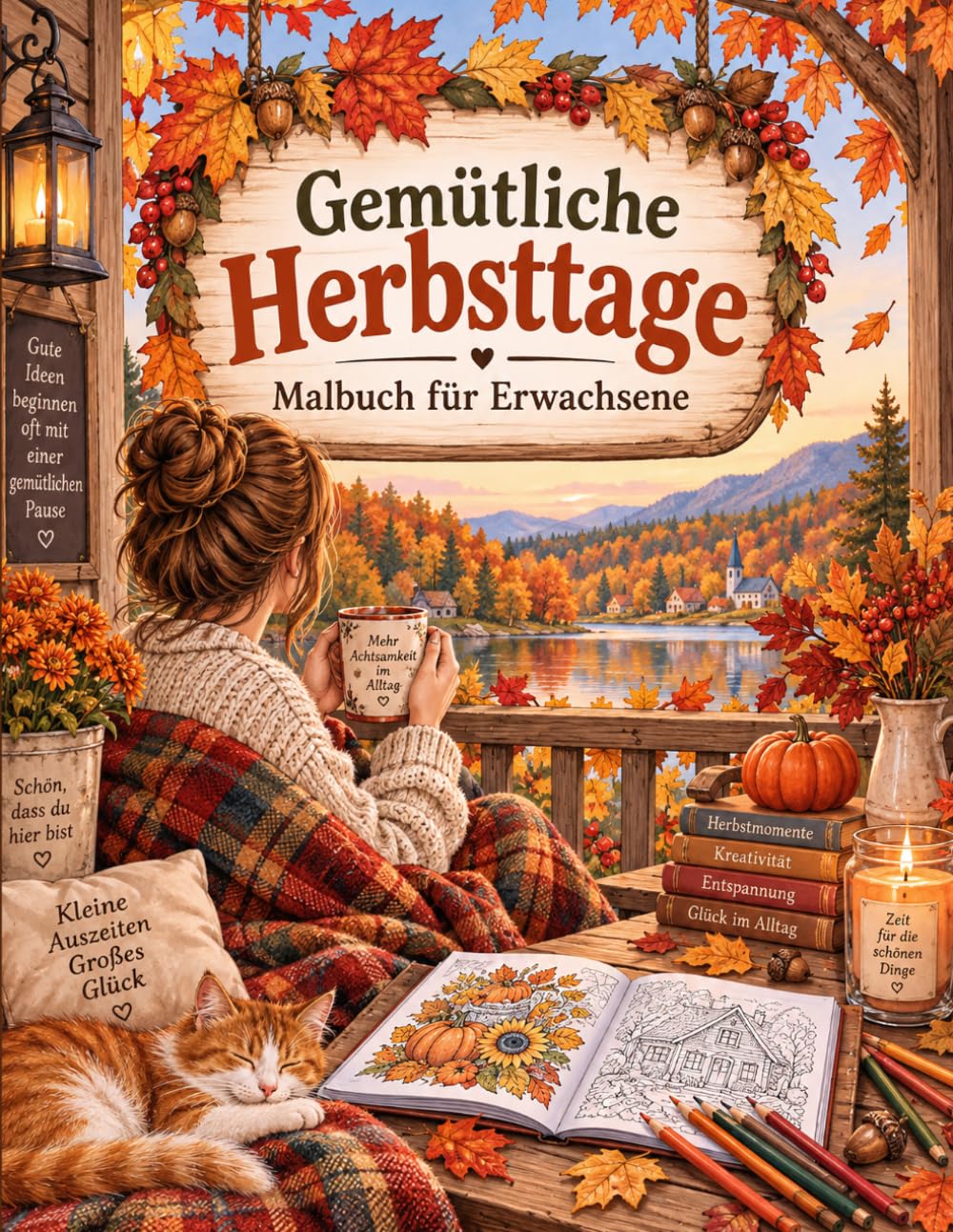 ler totalmente Gemütliche Herbsttage – Malbuch für Erwachsene: 50 Liebevoll Illustrierte Herbstmotive mit Kürbissen, Waldtieren und Gemütlichen Szenen zum Ausmalen und Entspannen (German Edition)