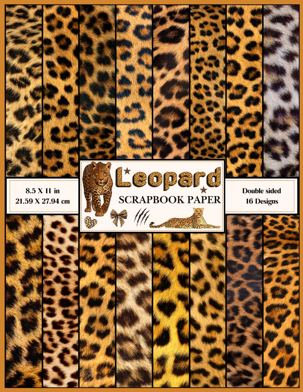 Leopard Print Scrapbooking Paper: Double sided decorative natural Leopard animal skin craft paper for scrapbooking, junk journals, card making, collage, decoupage, and DIY Projects baixar livro de graça