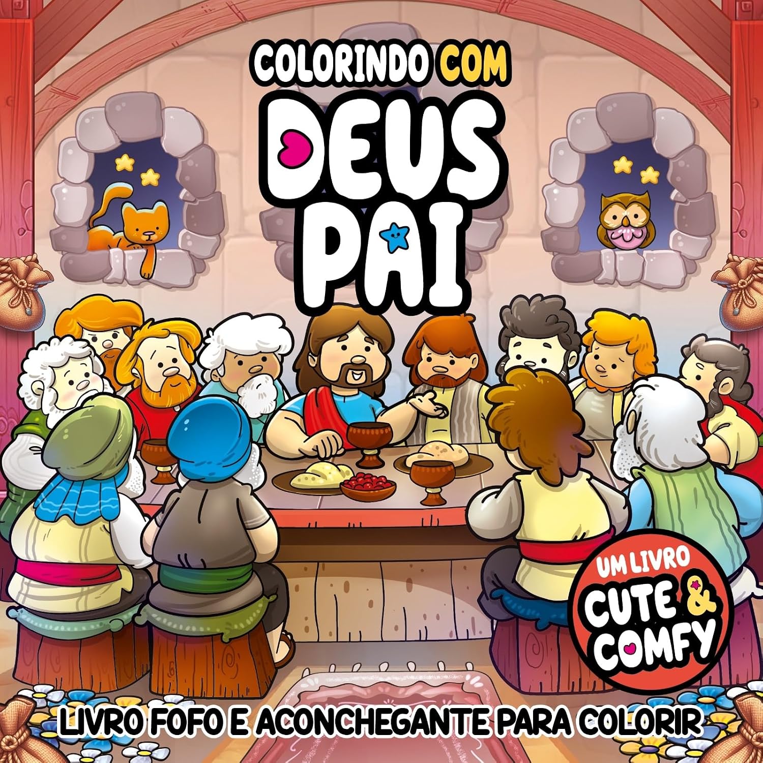 ler totalmente Colorindo com Deus Pai - Um Livro Cute & Comfy - Livro de Colorir Adulto