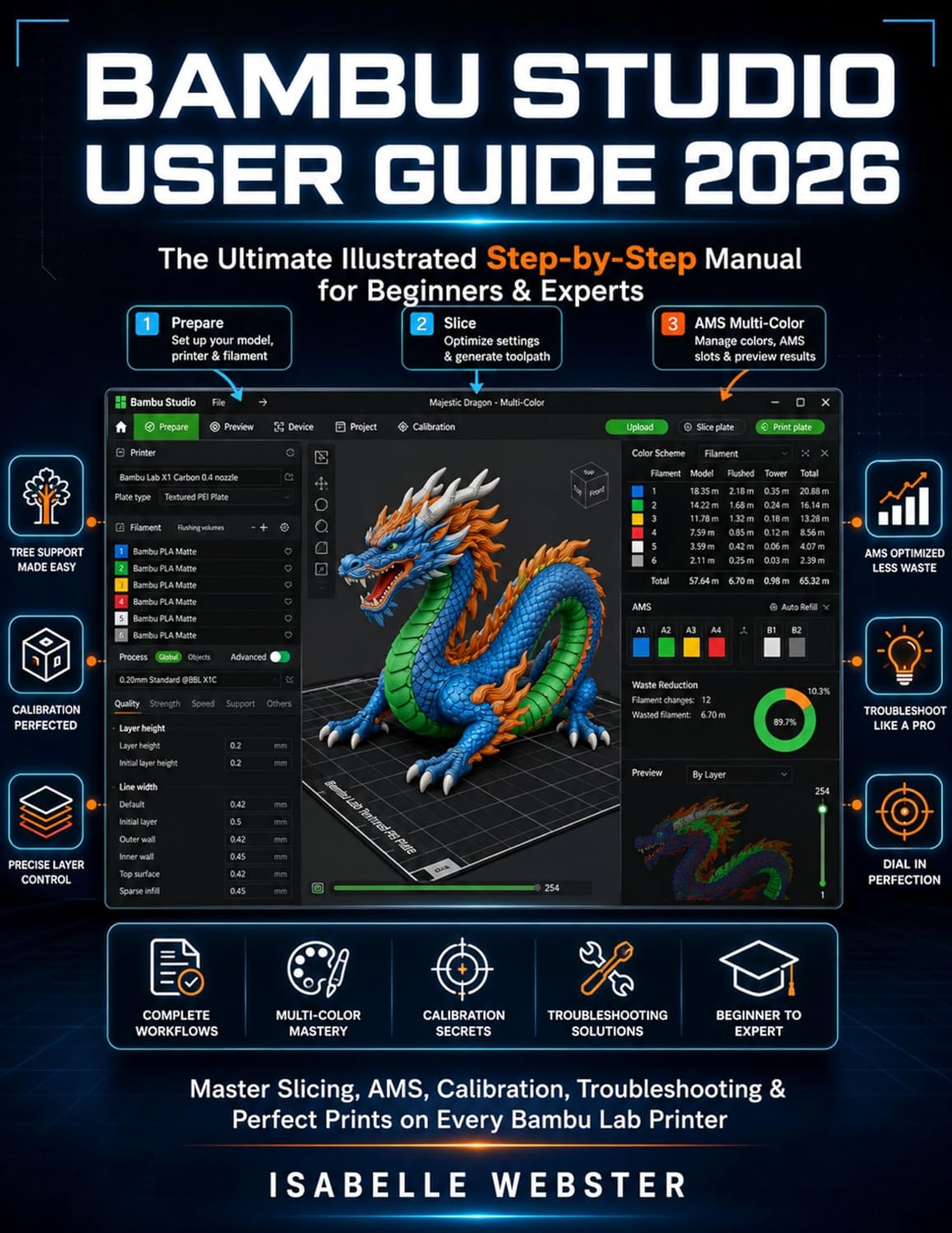ler totalmente Bambu Studio User Guide 2026: The Ultimate Illustrated Step-by-Step Manual for Beginners & Experts to Master Slicing, AMS, Calibration, Troubleshooting... ILLUSTRATED GUIDE SERIES) (English Edition)