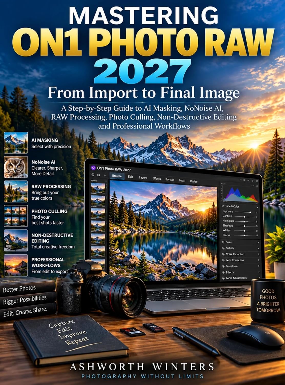 ler totalmente MASTERING ON1 PHOTO RAW 2027: From Import to Final Image: A Step-by-Step Guide to AI Masking, NoNoise AI, RAW Processing, Photo Culling, Non-Destructive... and Professional Workflows (English Edition)