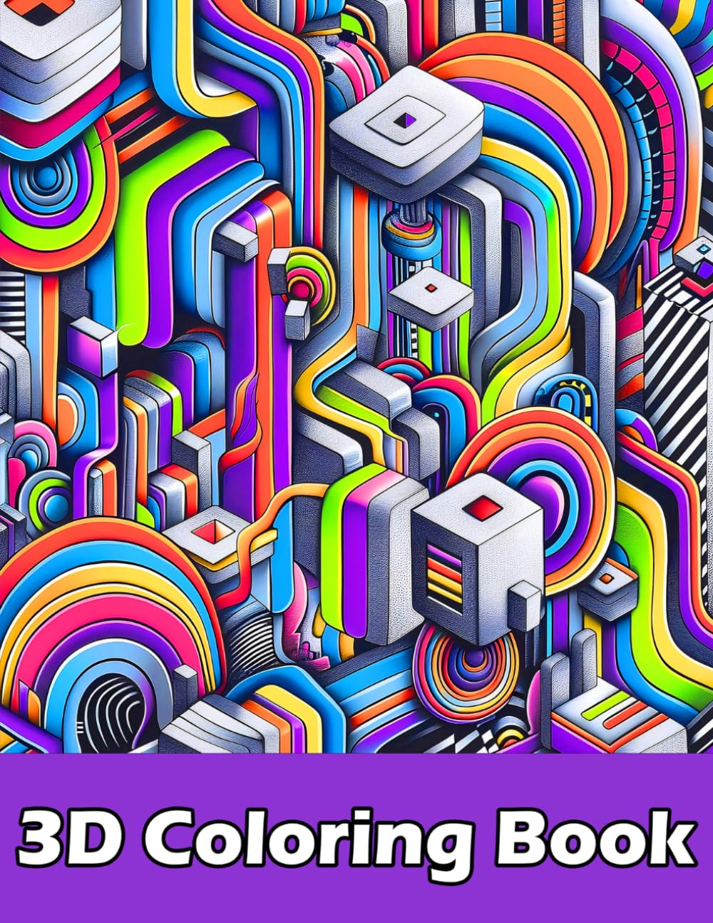 ler totalmente 3D Coloring Book: Optical Illusion Art with Mind Bending Designs and Grayscale Effects