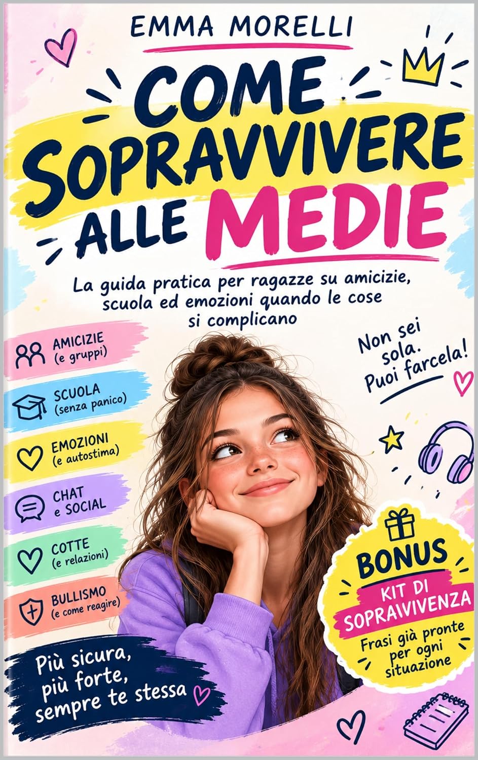 Come sopravvivere alle medie: La guida pratica per ragazze 11–14 anni su amicizie, scuola, autostima, insicurezze, e bullismo, con strategie e frasi pronte... situazioni difficili… (Italian Edition) baixar livro de graça