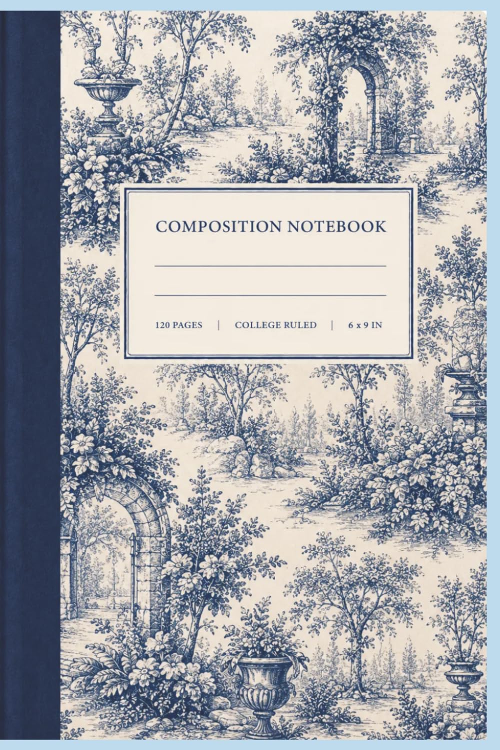 ler totalmente Vintage Blue Garden Toile Composition Notebook: 120 Pages College Ruled Lined Paper | 6 x 9 Inch Vintage Botanical Garden Journal for School, College, Work, Notes & Writing