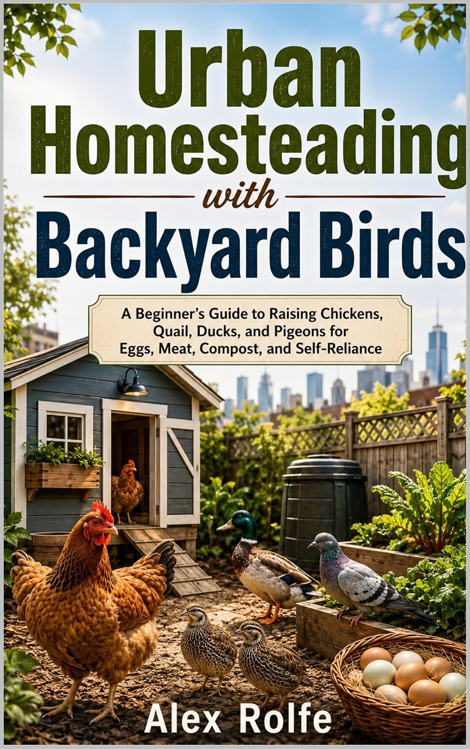 ler totalmente Urban Homesteading with Backyard Birds: A Beginner’s Guide to Raising Chickens, Quail, Ducks, and Pigeons for Eggs, Meat, Compost, and Self-Reliance (English Edition)