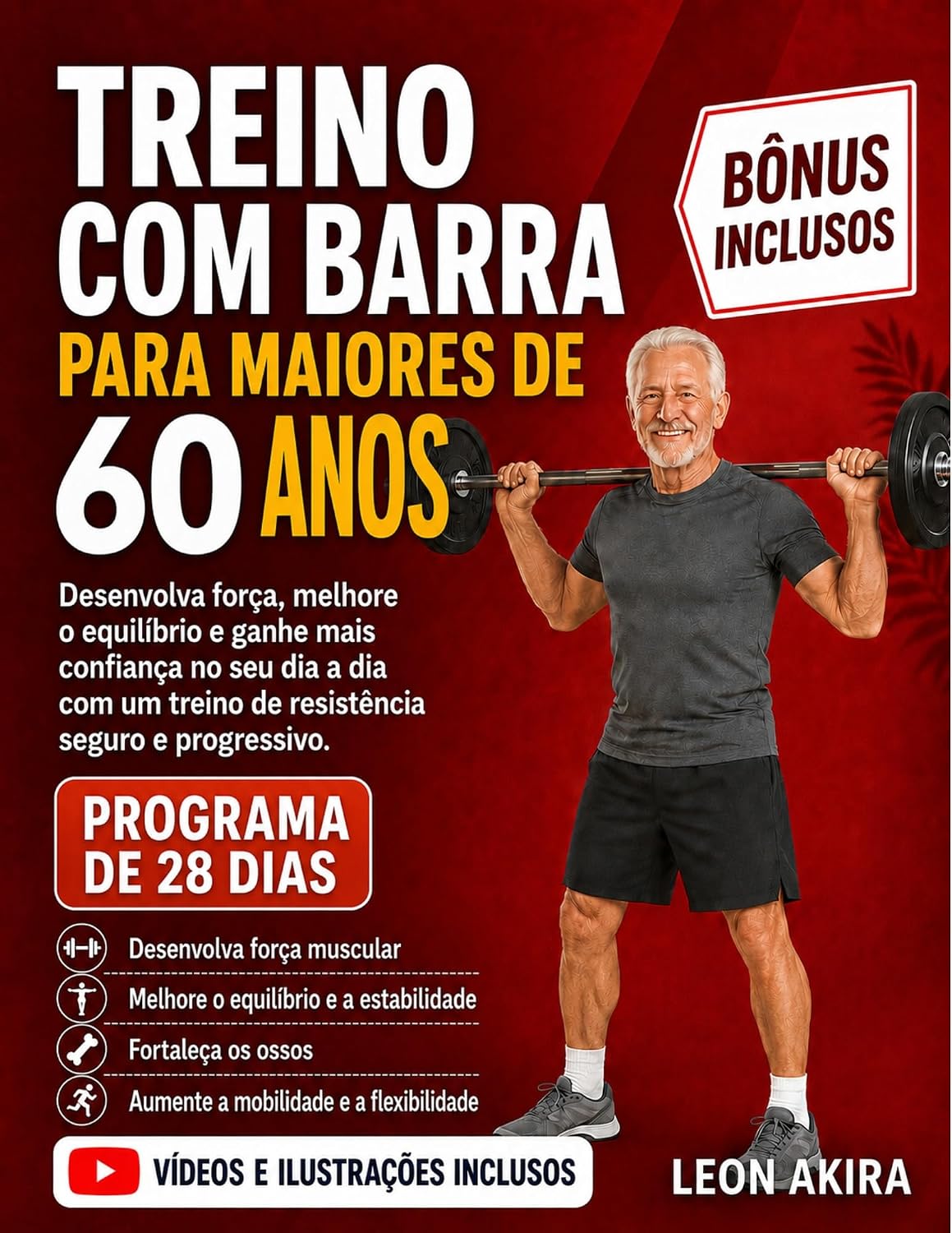capítulo por capítulo baixar TREINO COM BARRA PARA MAIORES DE 60 ANOS: Desenvolva força, melhore o equilíbrio e ganhe mais confiança no seu dia a dia com um treino de resistência seguro e progressivo.