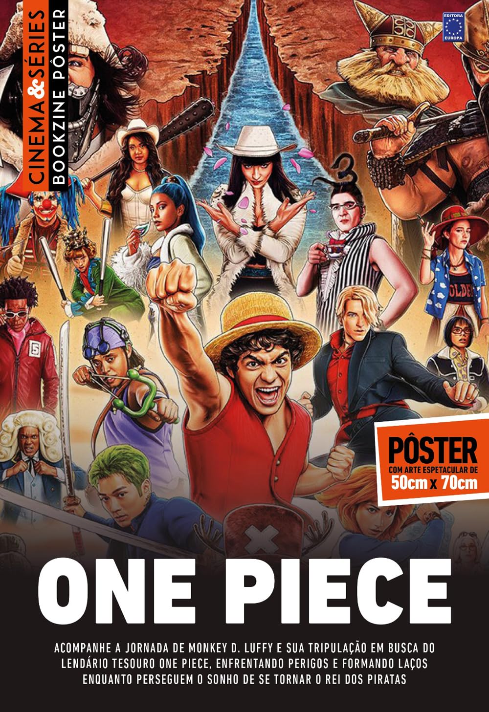 ler totalmente One Piece - Temporada 2 (Versão lisa, sem dobras, enviada em tubo protetor) - Superpôster Cinema e Séries