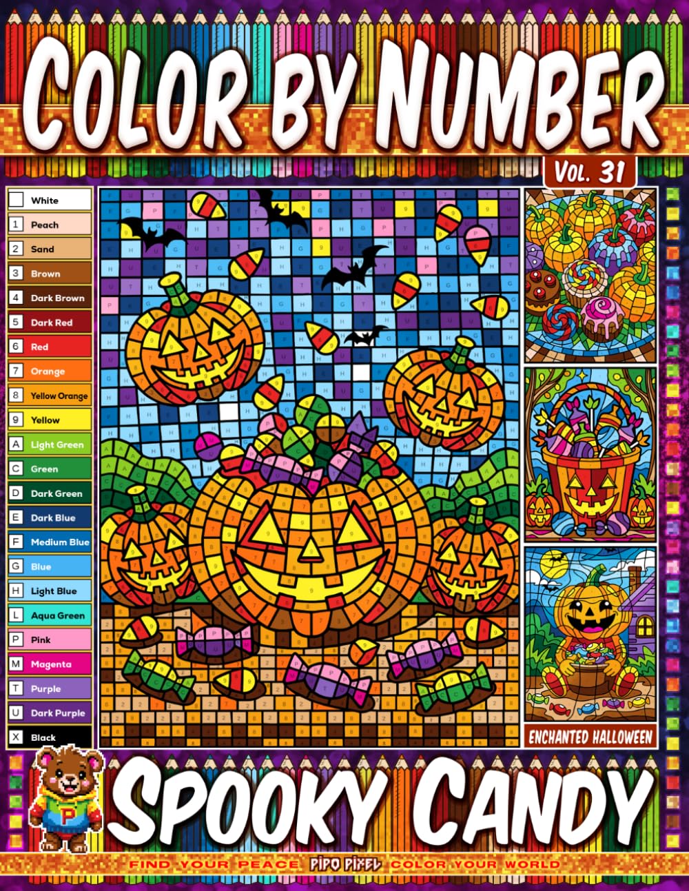 capítulo por capítulo baixar Color by Number Vol. 31 - Spooky Candy: Enchanted Halloween Edition - 20 Pages in Diverse Art Styles - Sweet Treats And Spooky Halloween Delights (Premium Print: Diverse Art Styles)