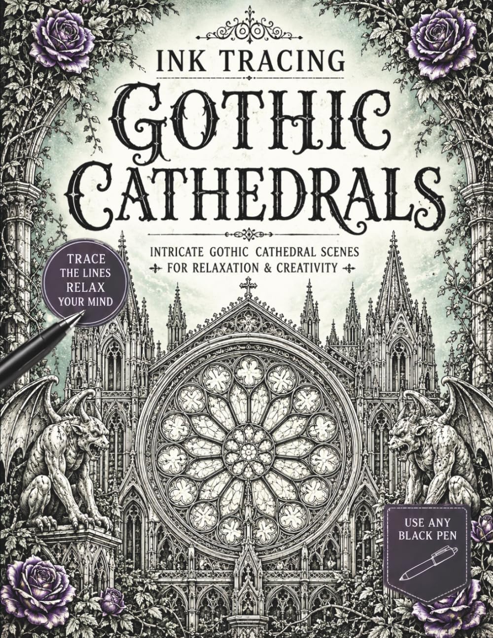 ler totalmente Ink Tracing Gothic Cathedrals: A Gothic Architecture Ink Tracing Book Featuring Cathedrals, Gargoyles, Stained Glass, and Historic Churchyards for... Adults (The Gothic Ink Tracing Collection)