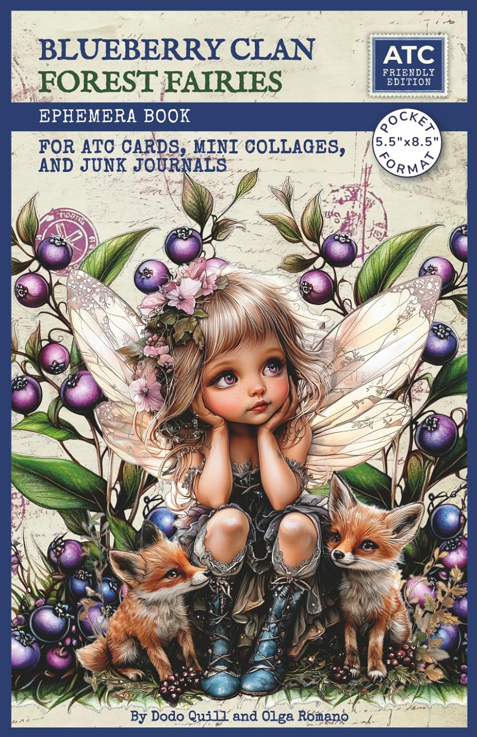 Blueberry Clan Forest Fairies Ephemera Book for ATC Cards, Mini Collages, and Junk Journals: 110 Images to Cut Out and Collage & 16 Backgrounds | Pocket Format 5.5" x 8.5" | Single-Sided Sheets baixar livro de graça
