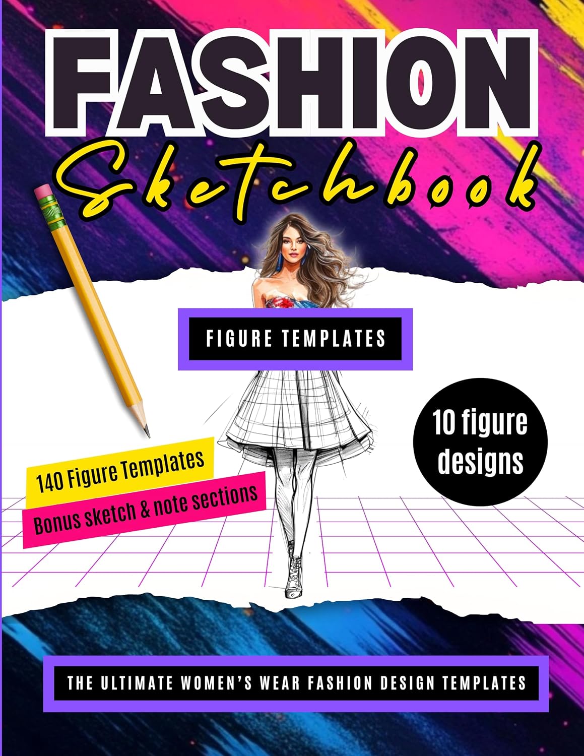 Fashion Design Sketchbook With Figure Templates: Effortless Sketching with Ready-to-Use Female Templates, Freehand Drawing Space, and Journaling Pages for Creative Designers (English Edition) baixar livro de graça