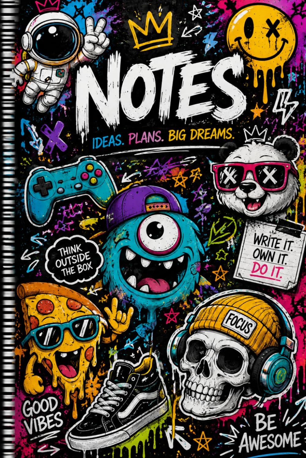 Vibes NoteBook: Cool Graffiti Style Journal for Teens, Adults, Gamers & Creative Minds baixar livro de graça
