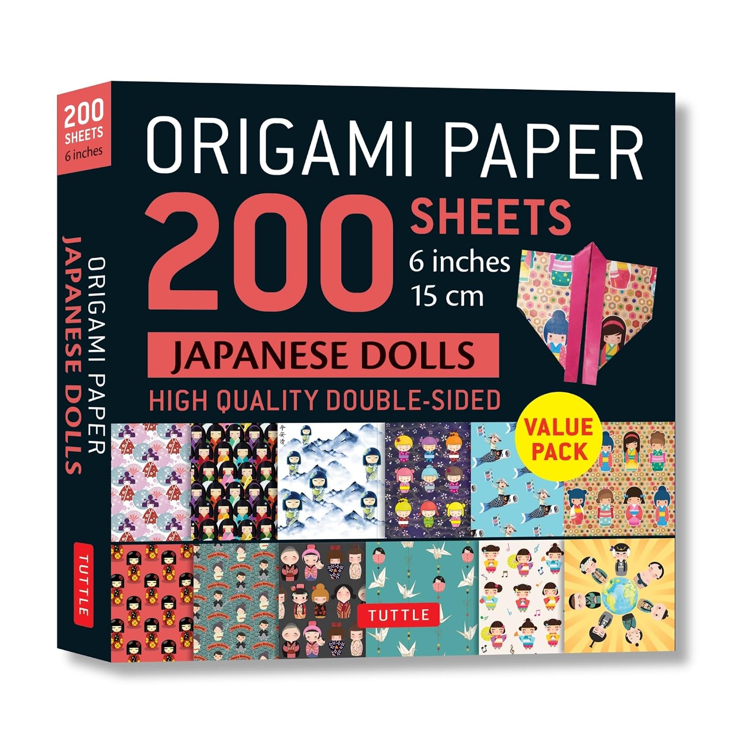 Origami Paper 200 Sheets Japanese Dolls 6" (15 CM): Tuttle Origami Paper: High-Quality Double Sided Origami Sheets Printed with 12 Different Designs (Instructions for 6 Projects Included)