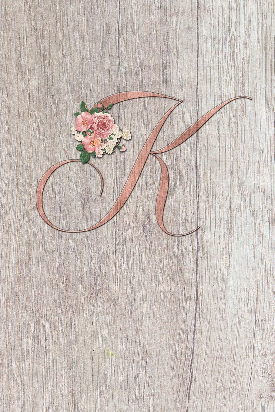 K: Letter K Dotted Matrix Notebook and Planner, Rose Gold on Wood, Personalized Bullet Dot Grid Journal Monogram Initial, 6 x 9 baixar livro de graça