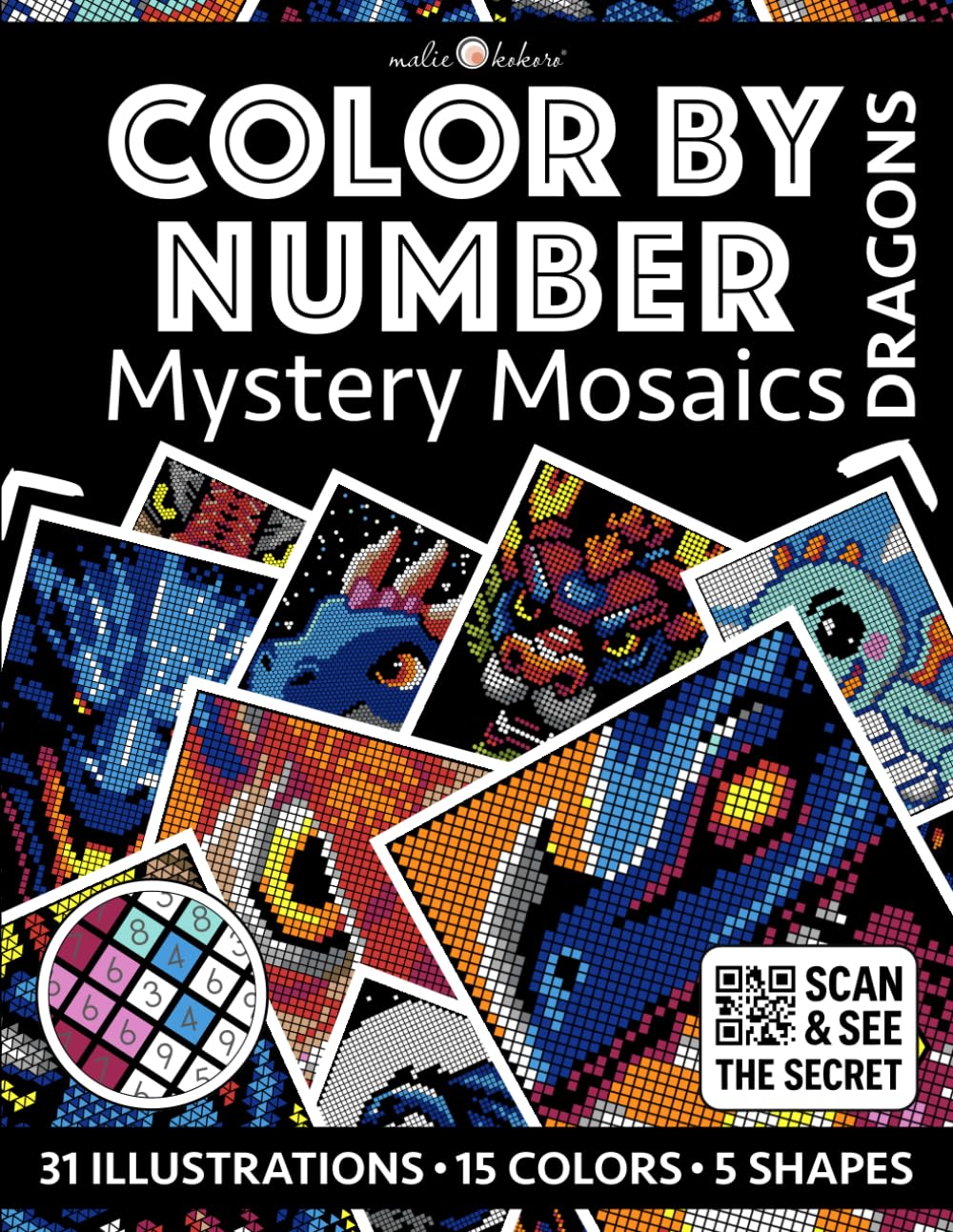 Color by Number: Dragons | Mystery Mosaics Coloring Book for Adults | Black Background Edition | Pixel Coloring: Color Quest with Circle, Square,... (Color by Number - Black Edition | Pixelart) baixar o livro de graça