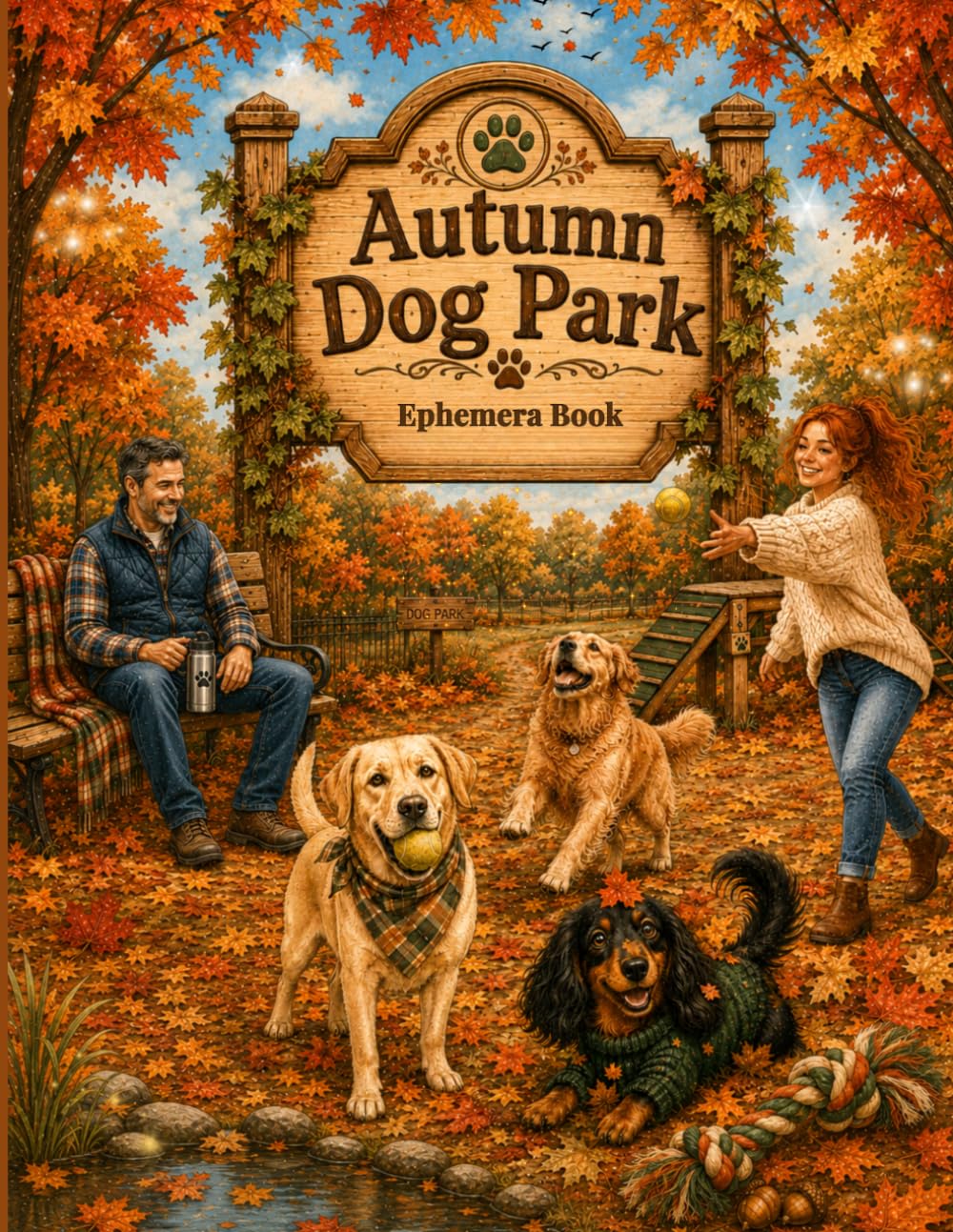 ler totalmente Autumn Dog Park Cut & Collage Ephemera Book: 250 High-quality Images for all Dog Lovers of the cozy Season - suitable for scrapbooking., Journaling, Collage Art, Mixed Media and more