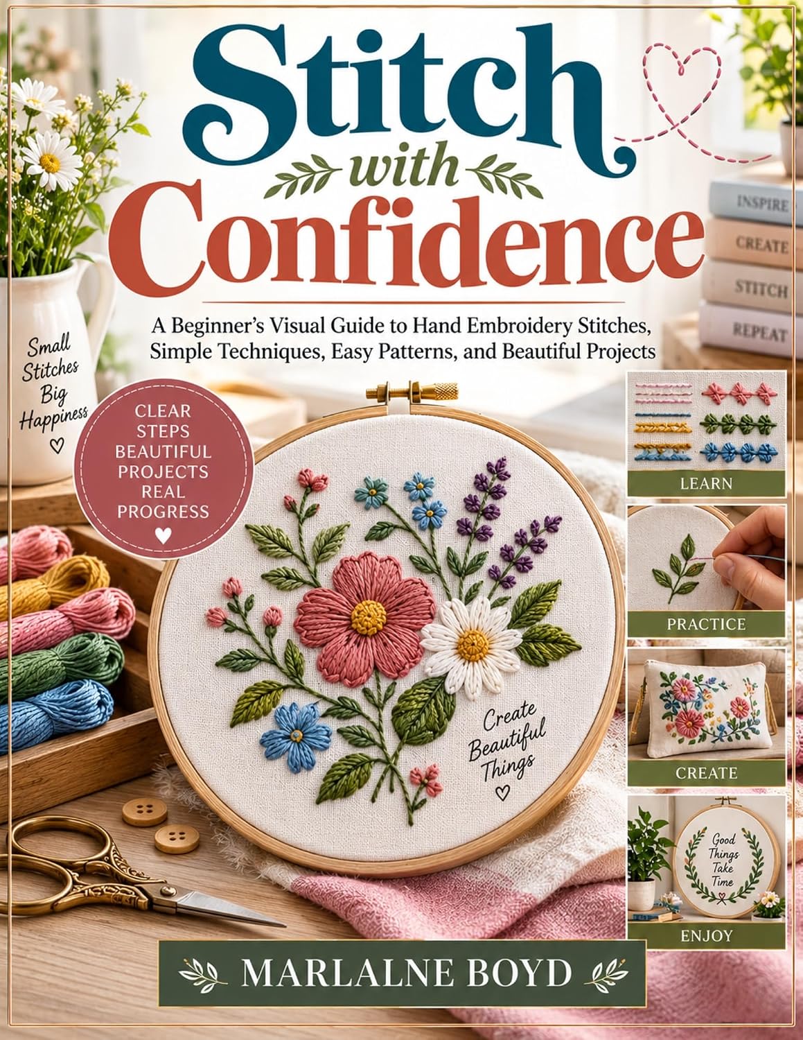 Stitch with Confidence: A Beginner's Visual Guide to Hand Embroidery Stitches, Simple Techniques, Easy Patterns, and Beautiful Projects (English Edition) baixar livro de graça