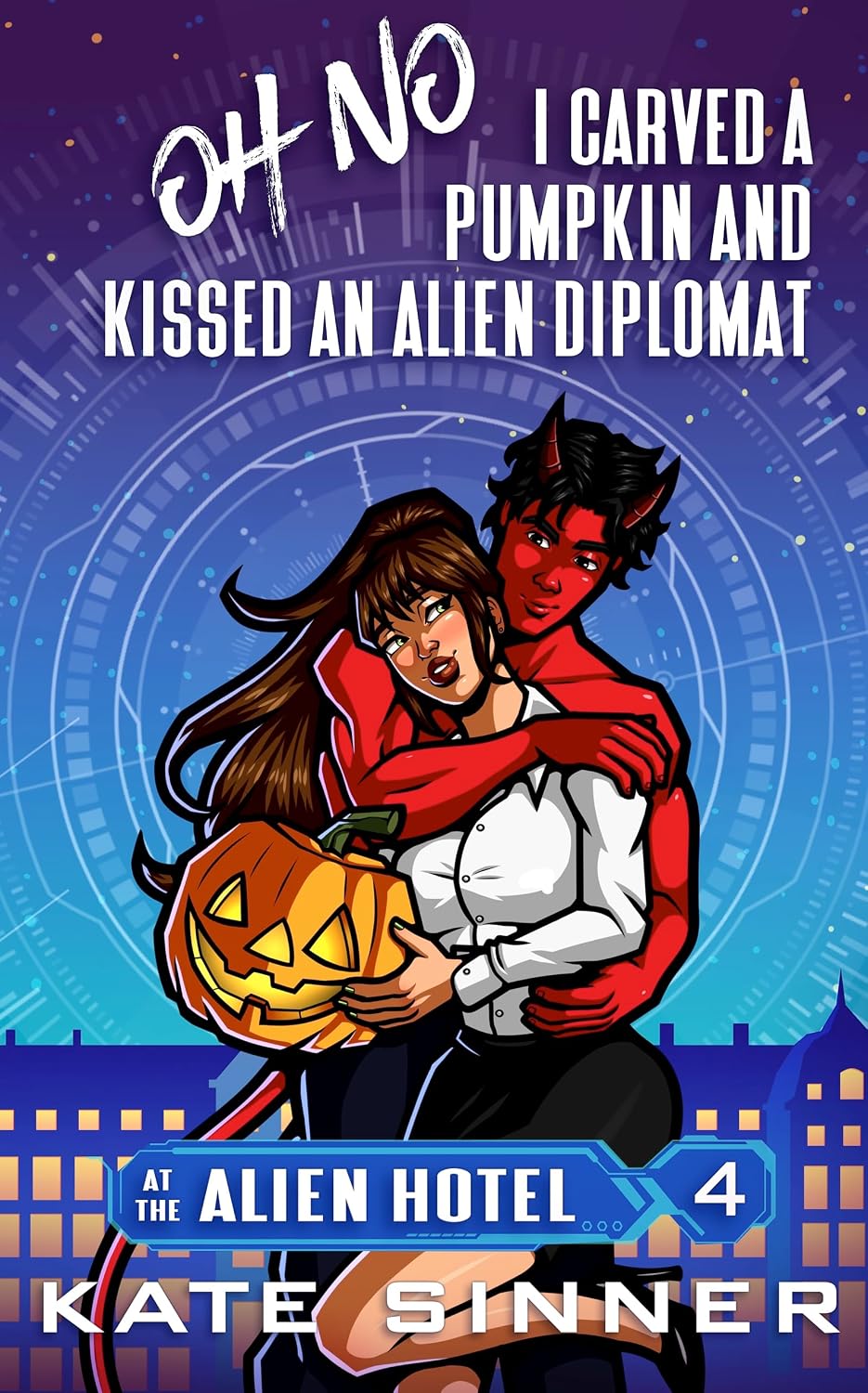 ler totalmente Oh No, I Carved A Pumpkin And Kissed An Alien Diplomat: A Sci-Fi Alien Romance Short Story (At The Alien Hotel Book 4) (English Edition)