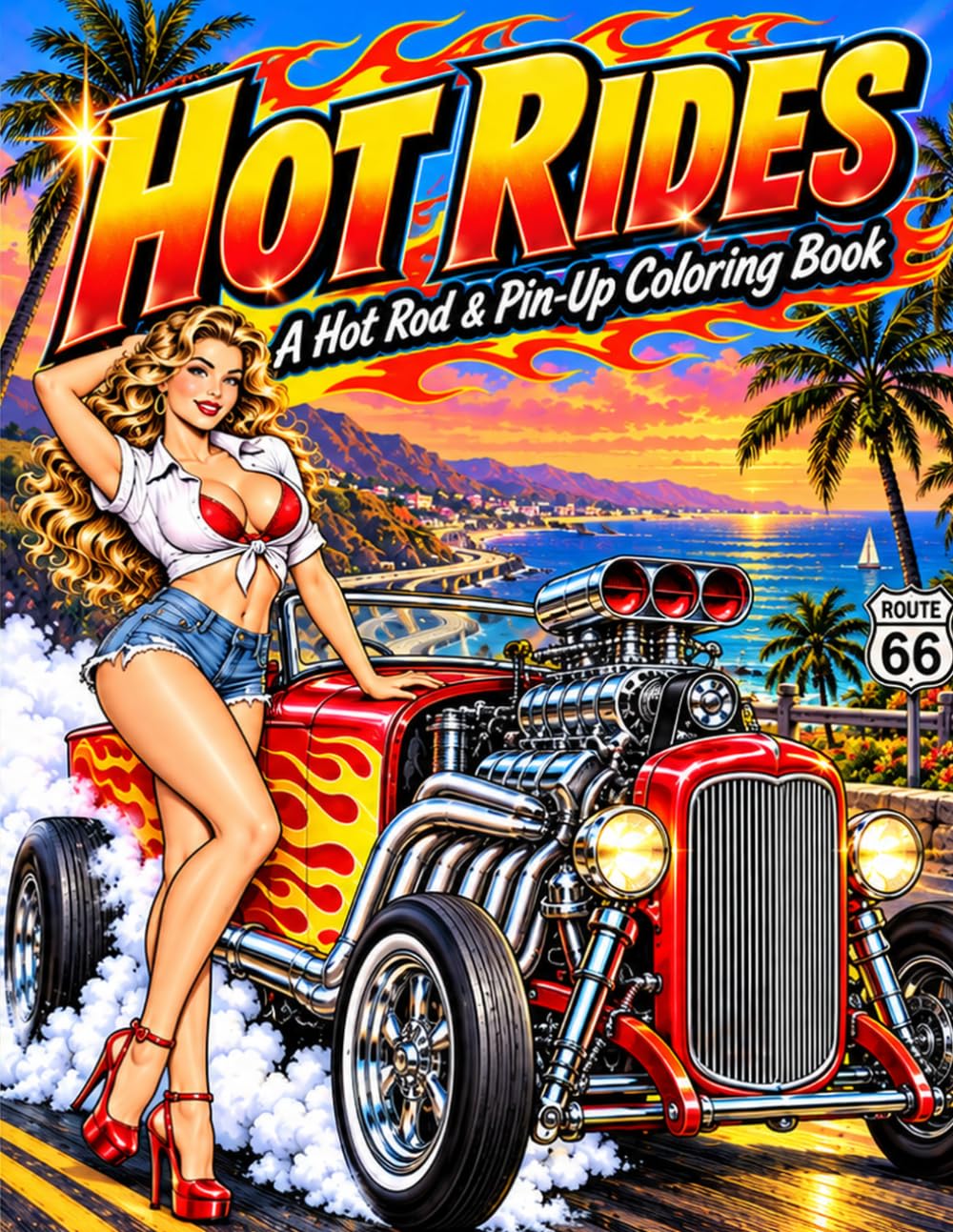 Hot Rides: A Hot Rod and Pin-Up Coloring Book baixar o livro de graça