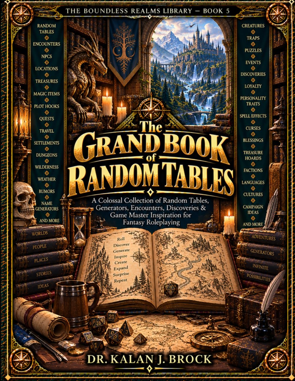 ler totalmente The Grand Book of Random Tables: A Colossal Collection of Random Tables, Generators, Encounters, Discoveries & Game Master Inspiration for Fantasy Roleplaying (The Boundless Realms Library)