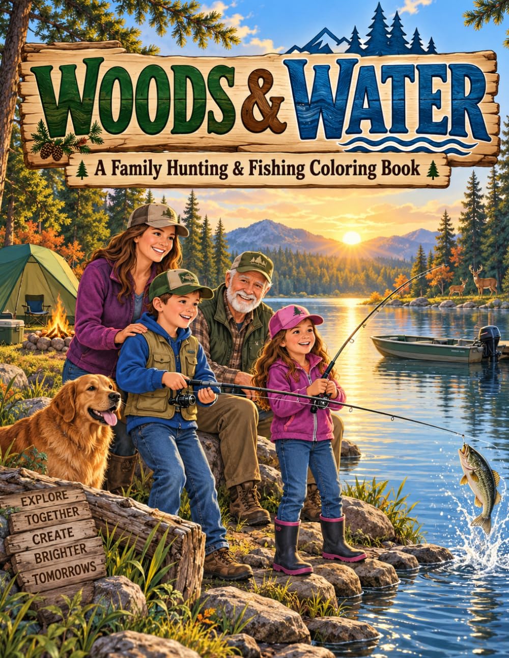 Woods & Water: A FAMILY HUNTING & FISHING COLORING BOOK