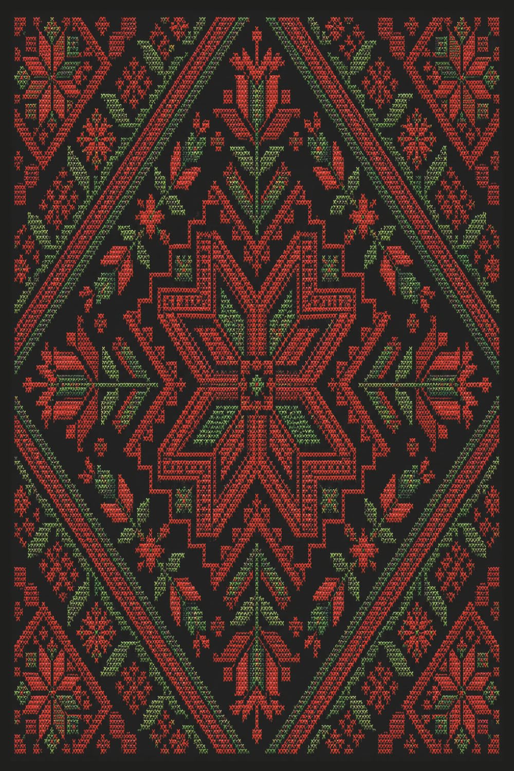 Tatreez Palestinian Embroidery Patterns: Traditional Palestinian Motifs in Red, Black and Green baixar livro de graça