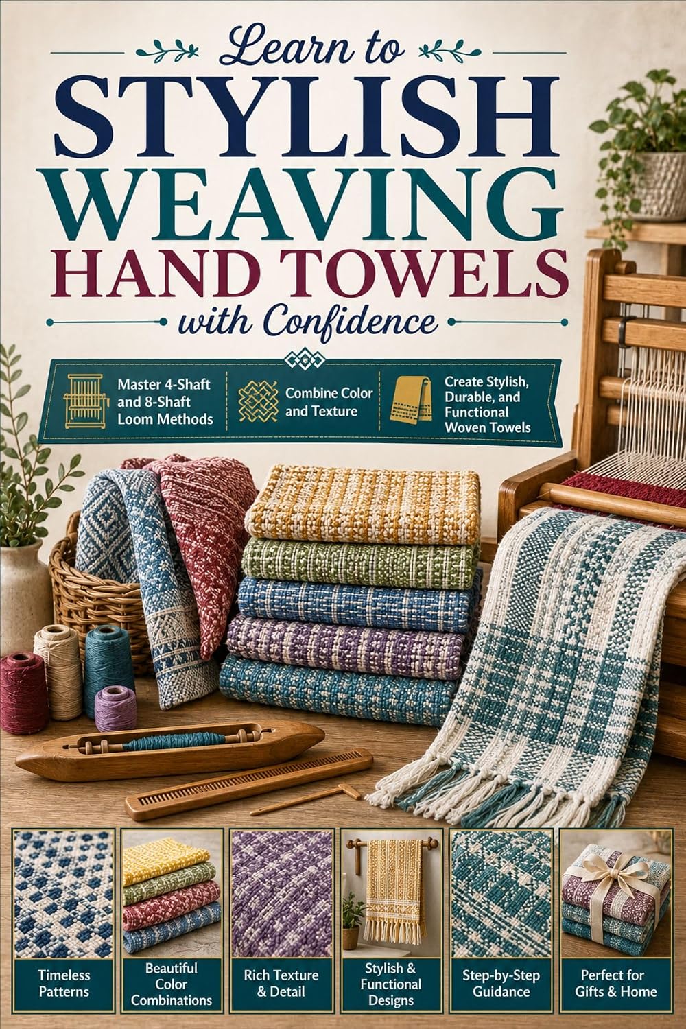 capítulo por capítulo baixar Learn to Weave Stylish Hand Towels with Confidence: Master 4-Shaft and 8-Shaft Loom Methods, Combine Color and Texture, and Create Stylish, Durable, and Functional Woven Towels (English Edition)