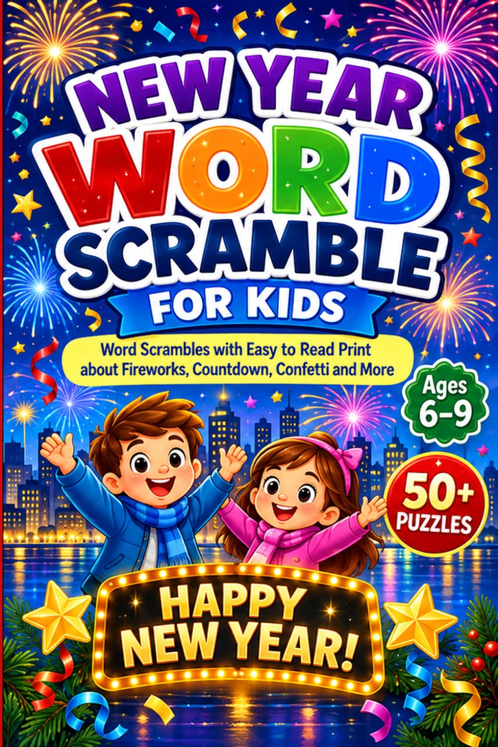 New Year Word Scramble for Kids: New Year Word Scramble for Kids: Word Scrambles with Easy to Read Print about Fireworks, Countdown, Confetti and More (6x9 inches, 110 pages) 50+ Puzzles... Gift for baixar o livro de graça