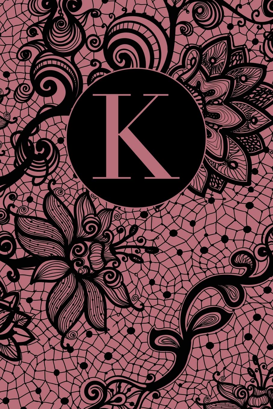 K: Letter K Journal, Black Flowered Lace on Rose Gold, Personalized Notebook Monogram Initial, 6 X 9 baixar livro de graça