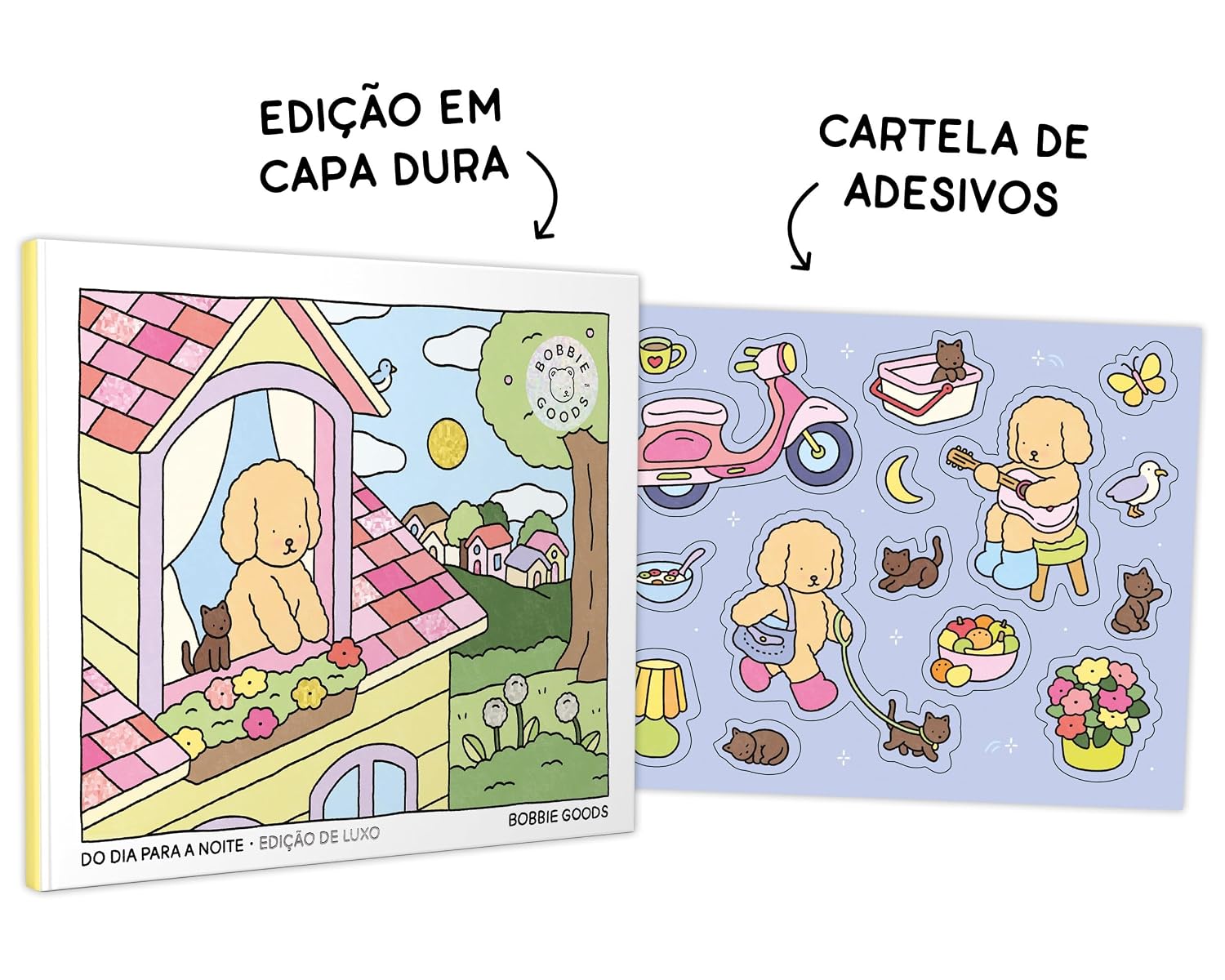 Do dia para a noite (Day to Night): Livro de colorir oficial Bobbie Goods – Edição em capa dura com cartela de adesivos baixar o livro de graça