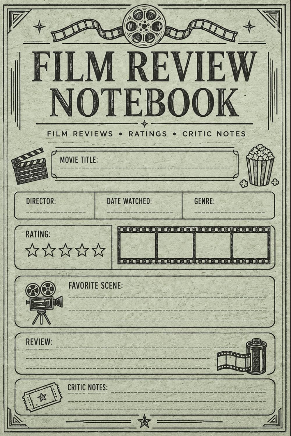 capítulo por capítulo baixar Film Review Notebook: Personal Cinema Record for Movie Ratings, Story Reflections, Character Notes, Favorite Scenes, Performances, and Viewing Experiences