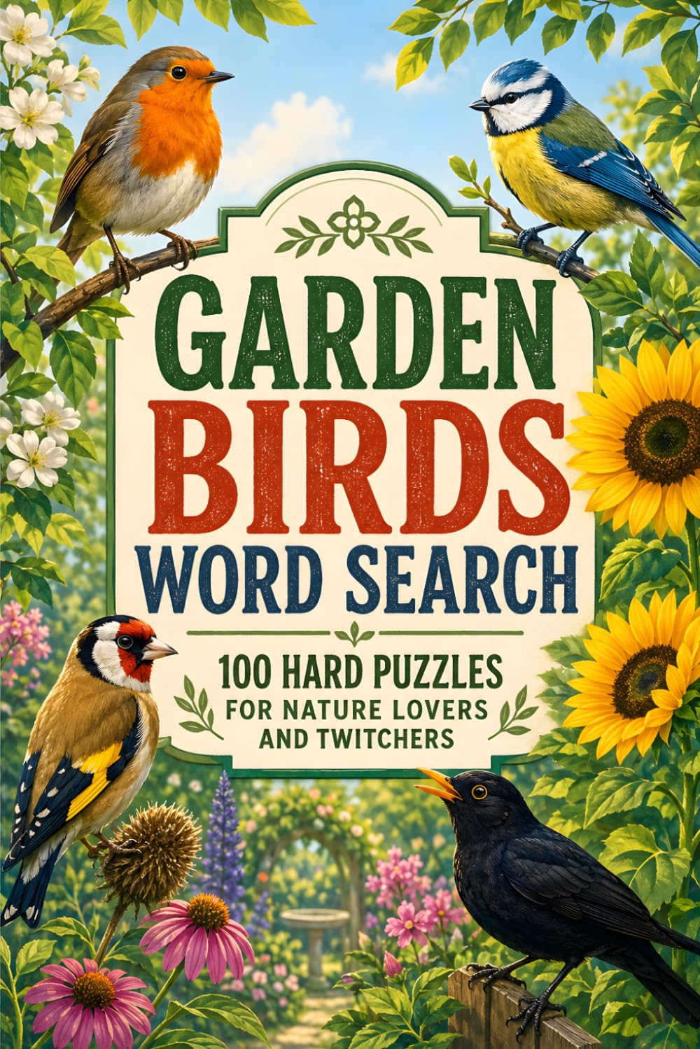 ler totalmente Garden Birds Word Search: 100 Hard Puzzles for Nature Lovers and Twitchers